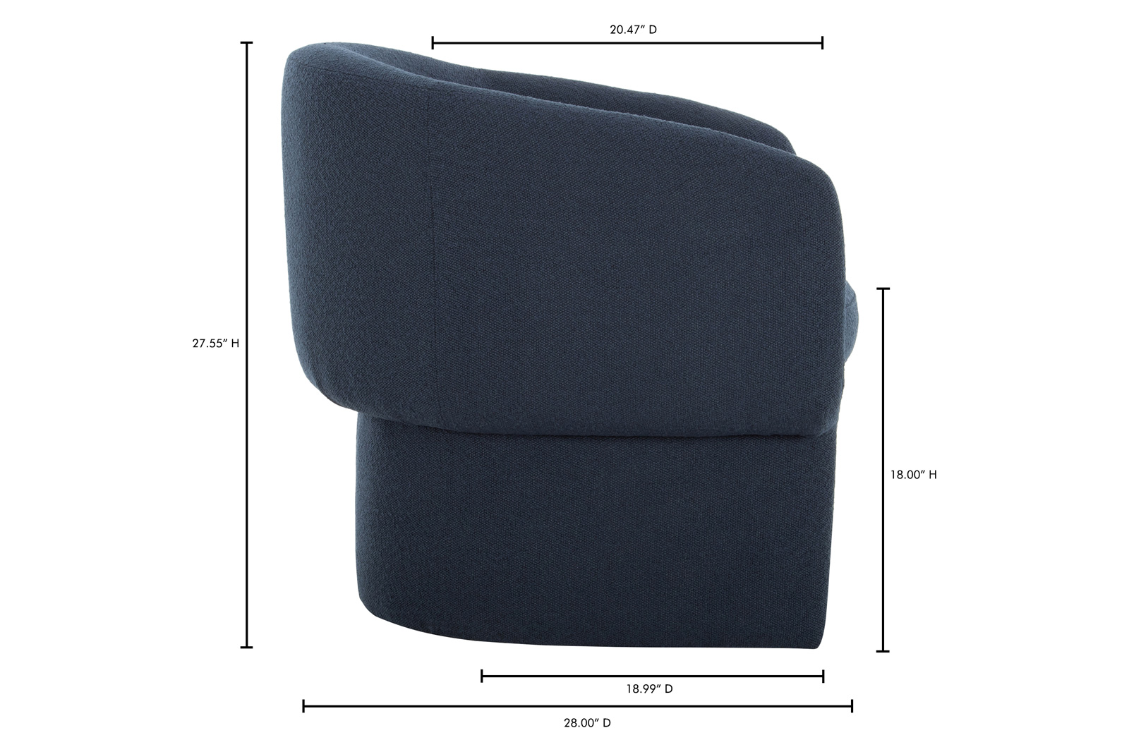 Moe's Franco Chair - Dark Indigo