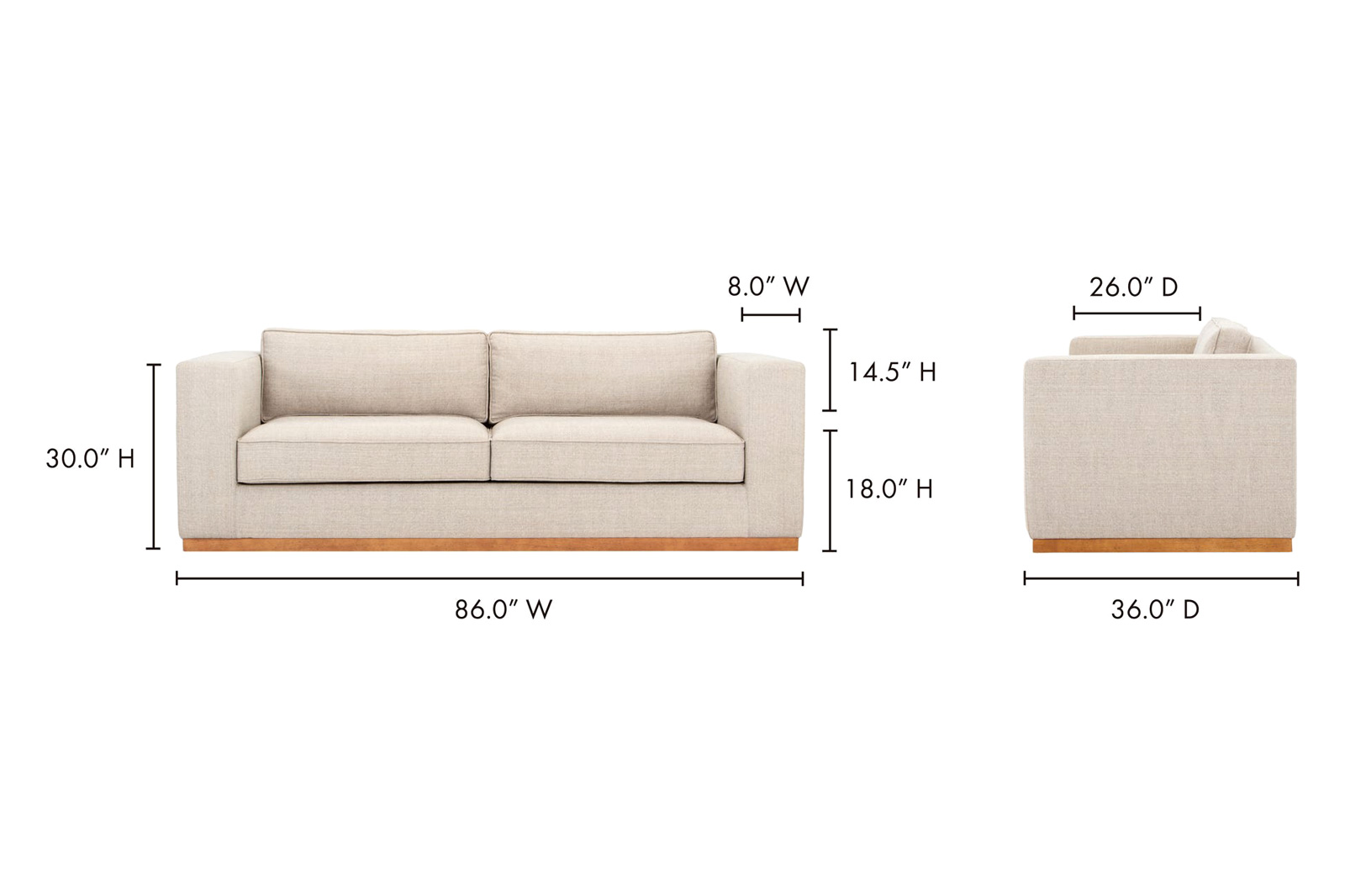 Moe's - Theodore Sofa in Beige