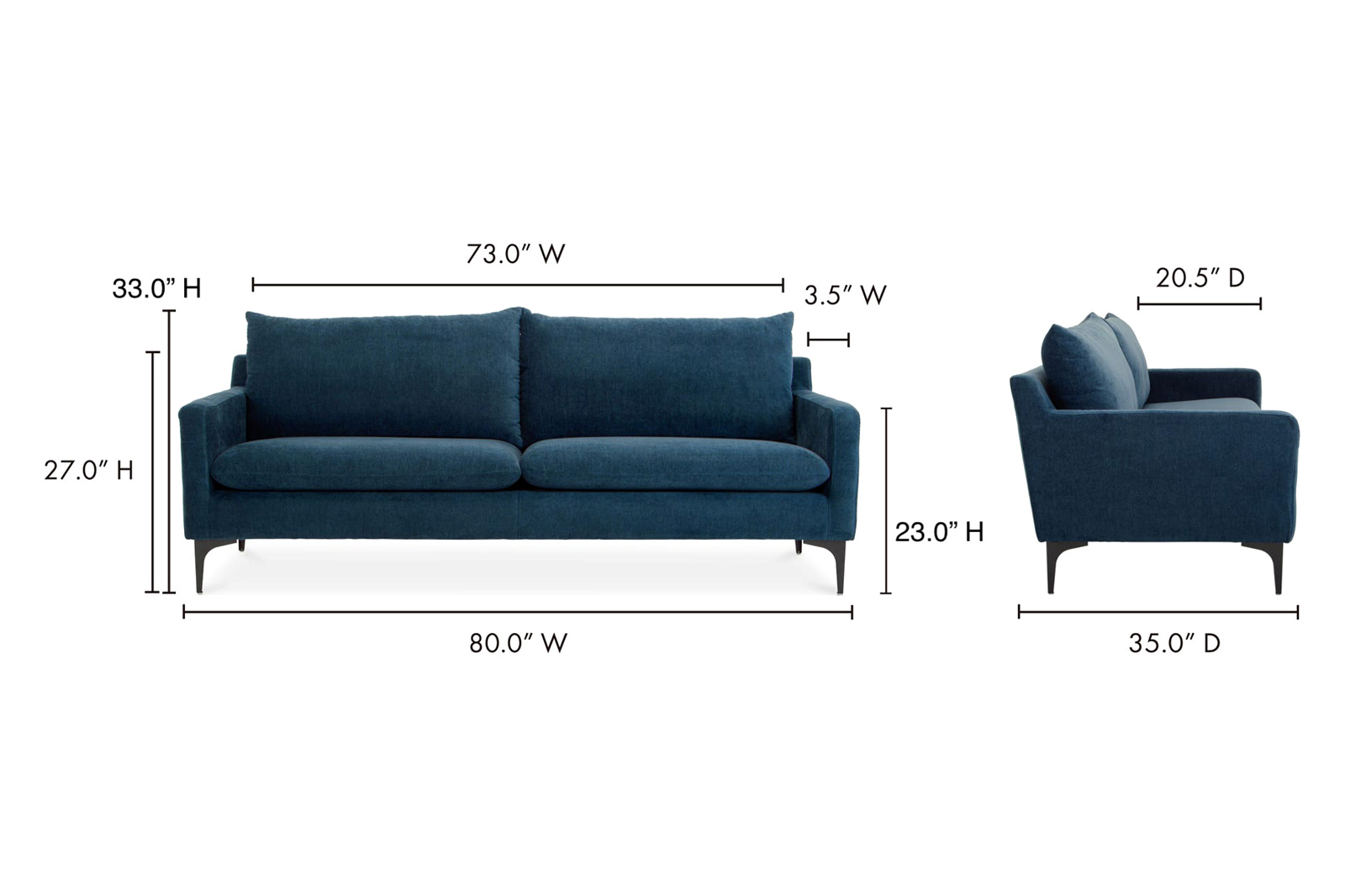 Moe's™ Paris Sofa - Blue