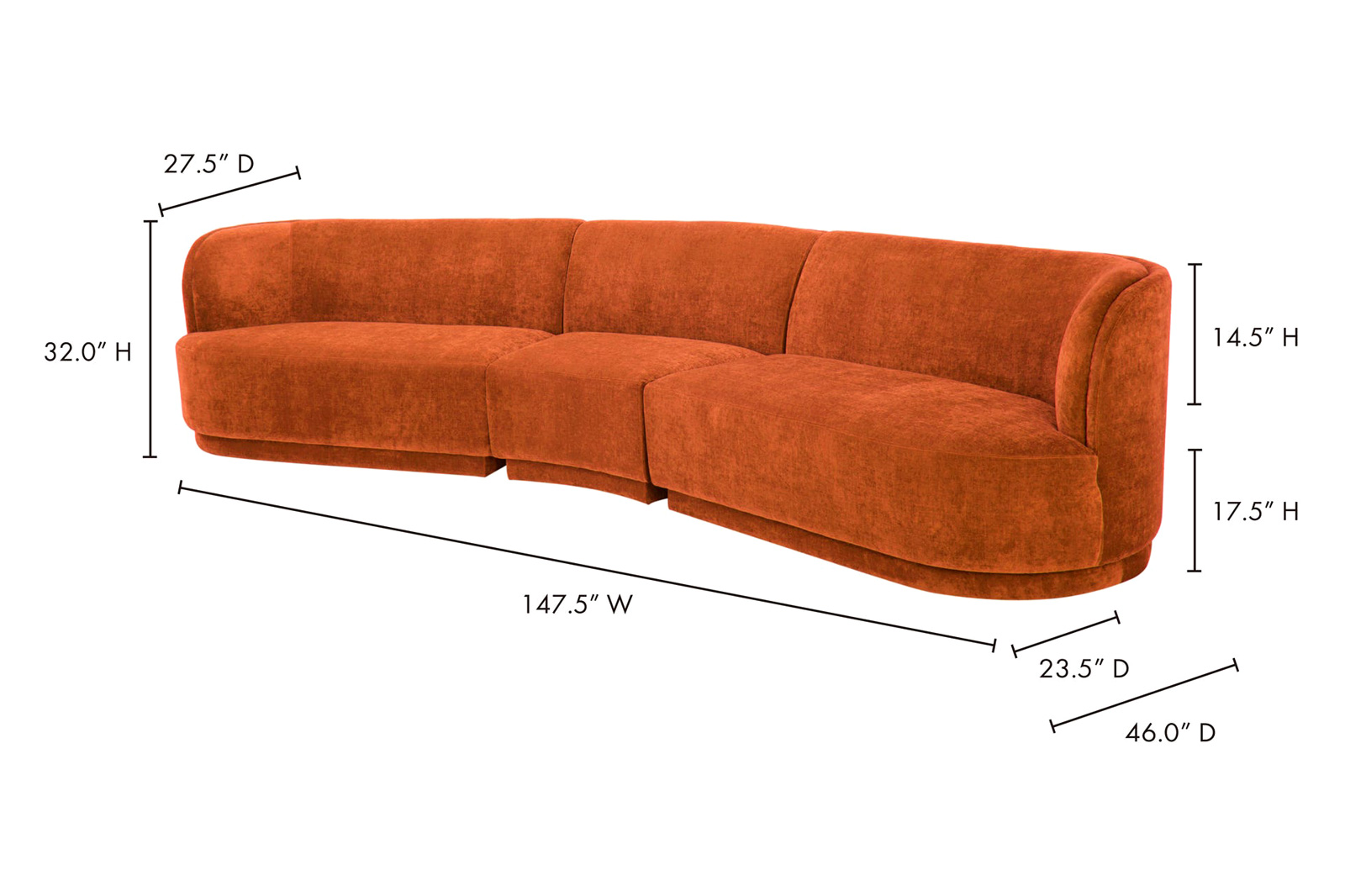 Moe's Yoon Compass Modular Sectional - Fired Rust