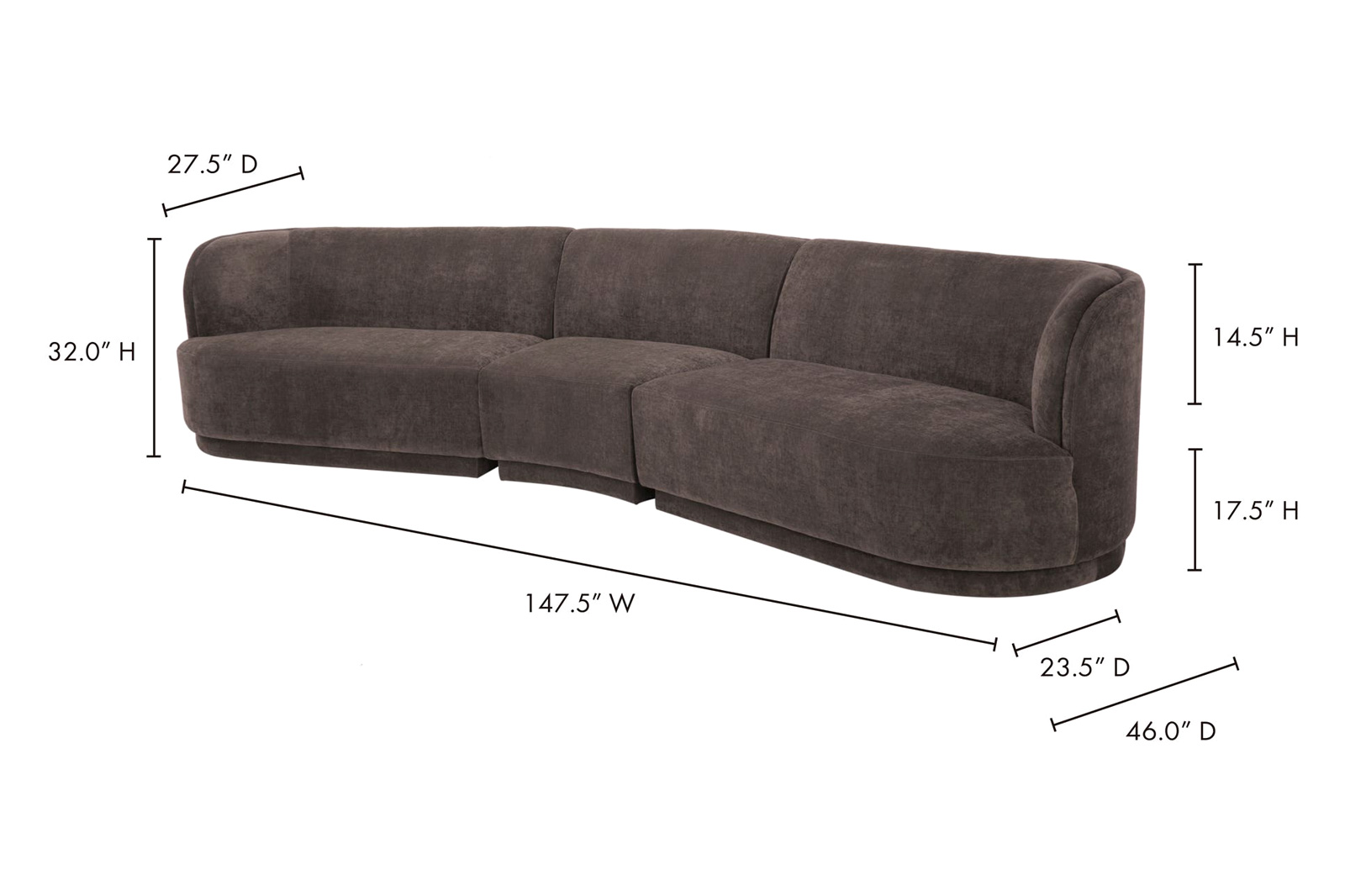 Moe's Yoon Compass Modular Sectional - Umbra Gray