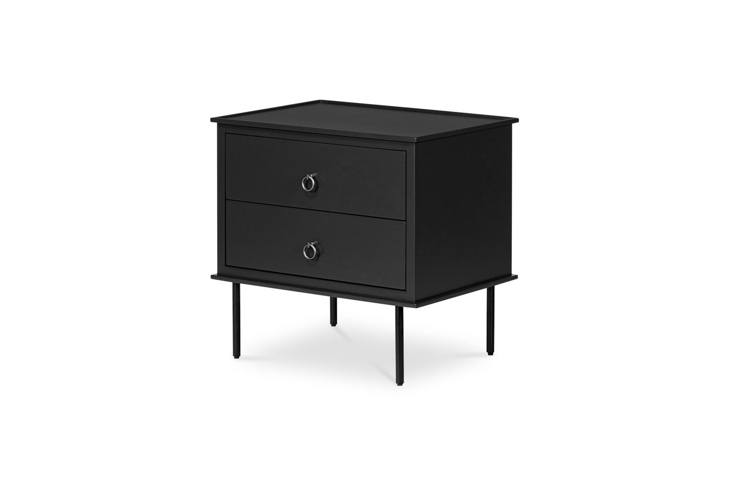 Moe's Reagan Contemporary 2 Drawer Nightstand - Black