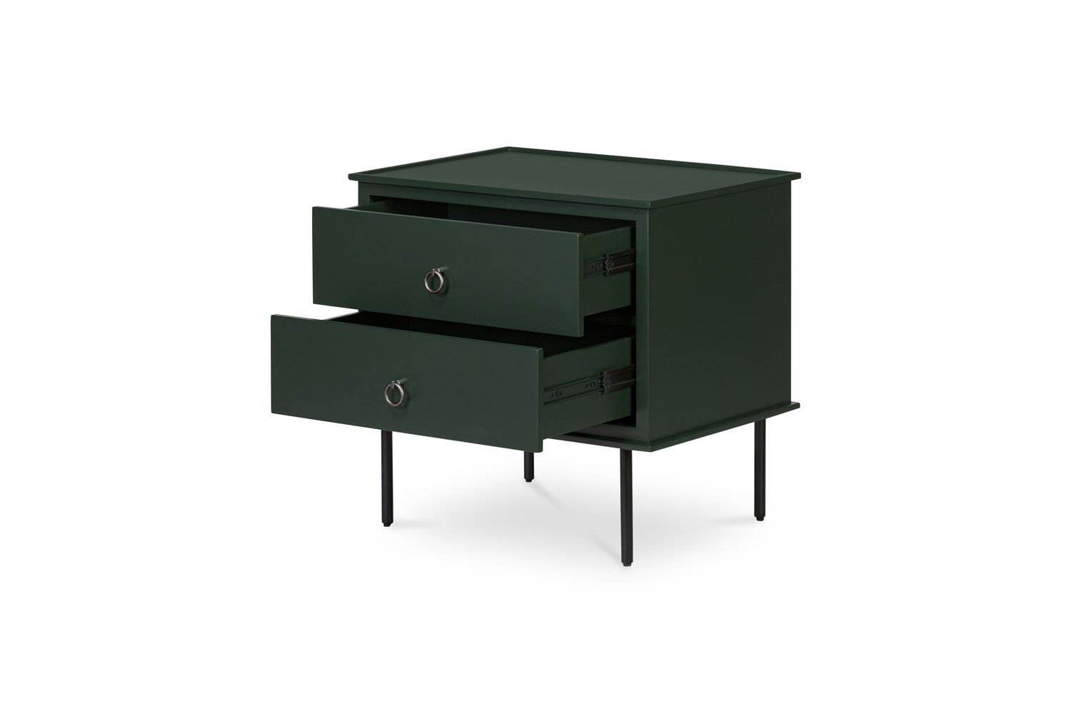 Moe's Reagan Contemporary 2 Drawer Nightstand - Deep Green