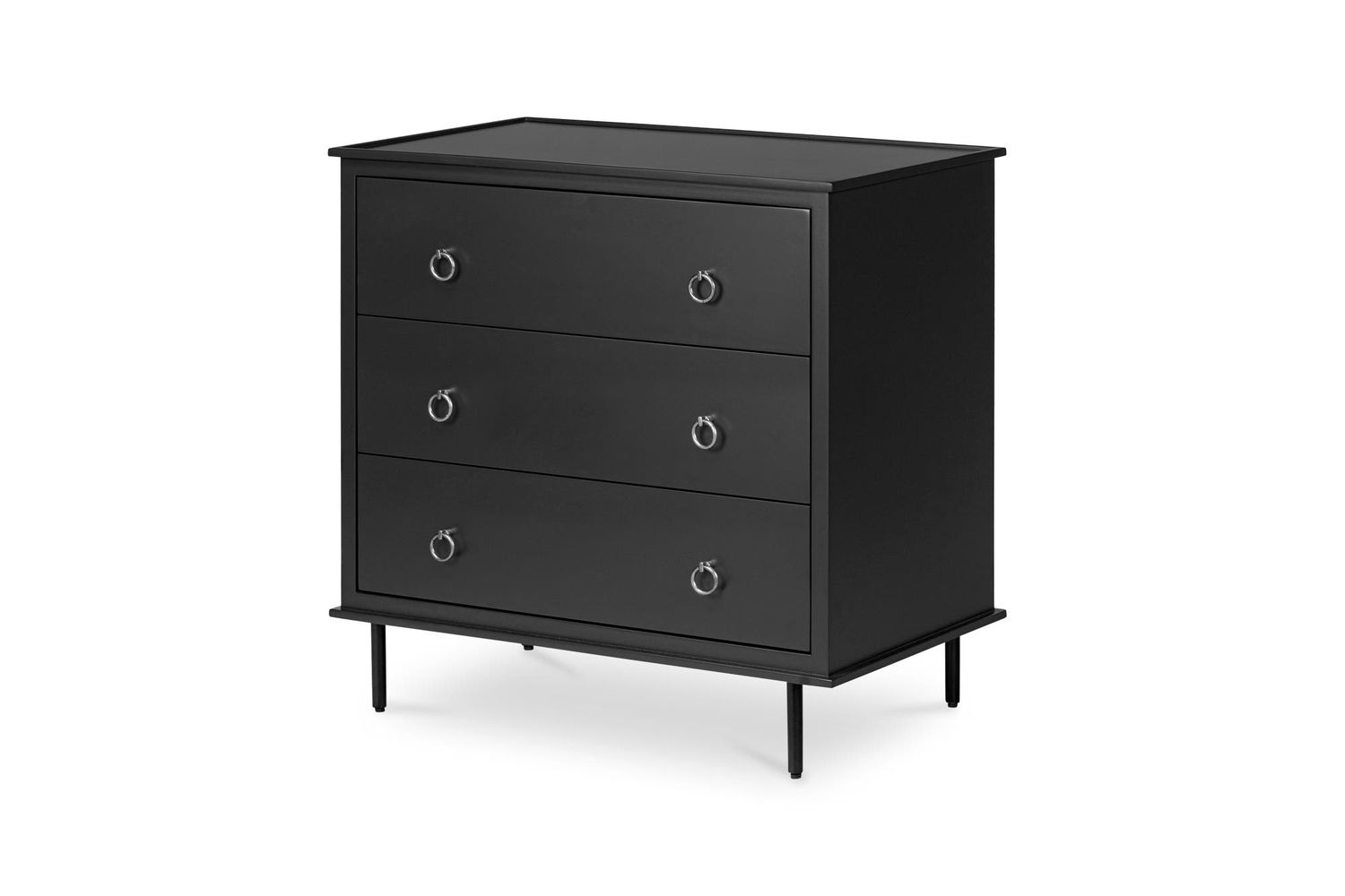 Moe's Reagan Contemporary 3 Drawer Nightstand - Black