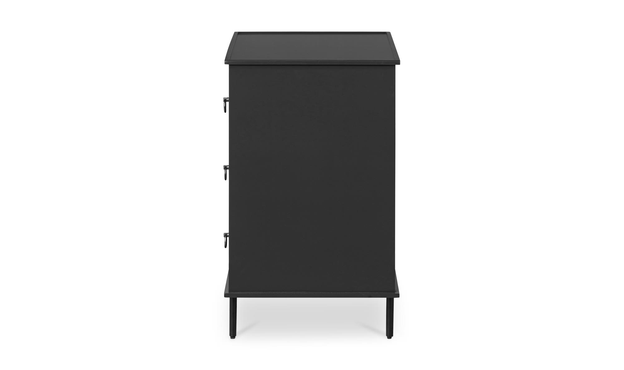 Moe's Reagan Contemporary 3 Drawer Nightstand - Black