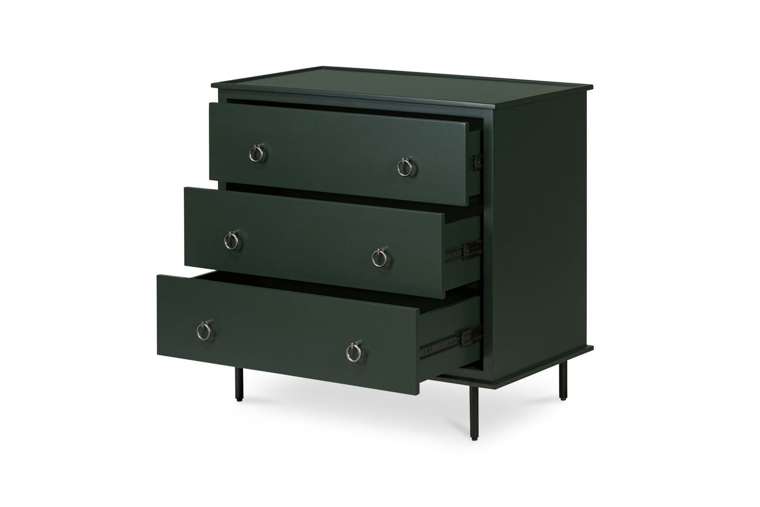 Moe's Reagan Contemporary 3 Drawer Nightstand - Deep Green