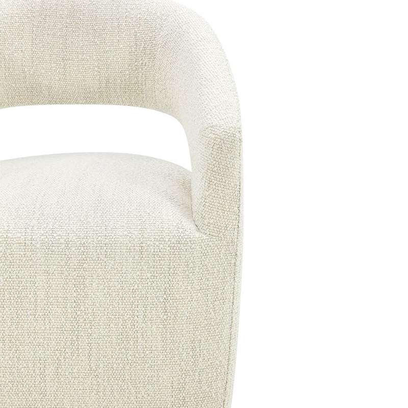 Moe's Barrow Performance Fabric Rolling Dining Chair - White Mist