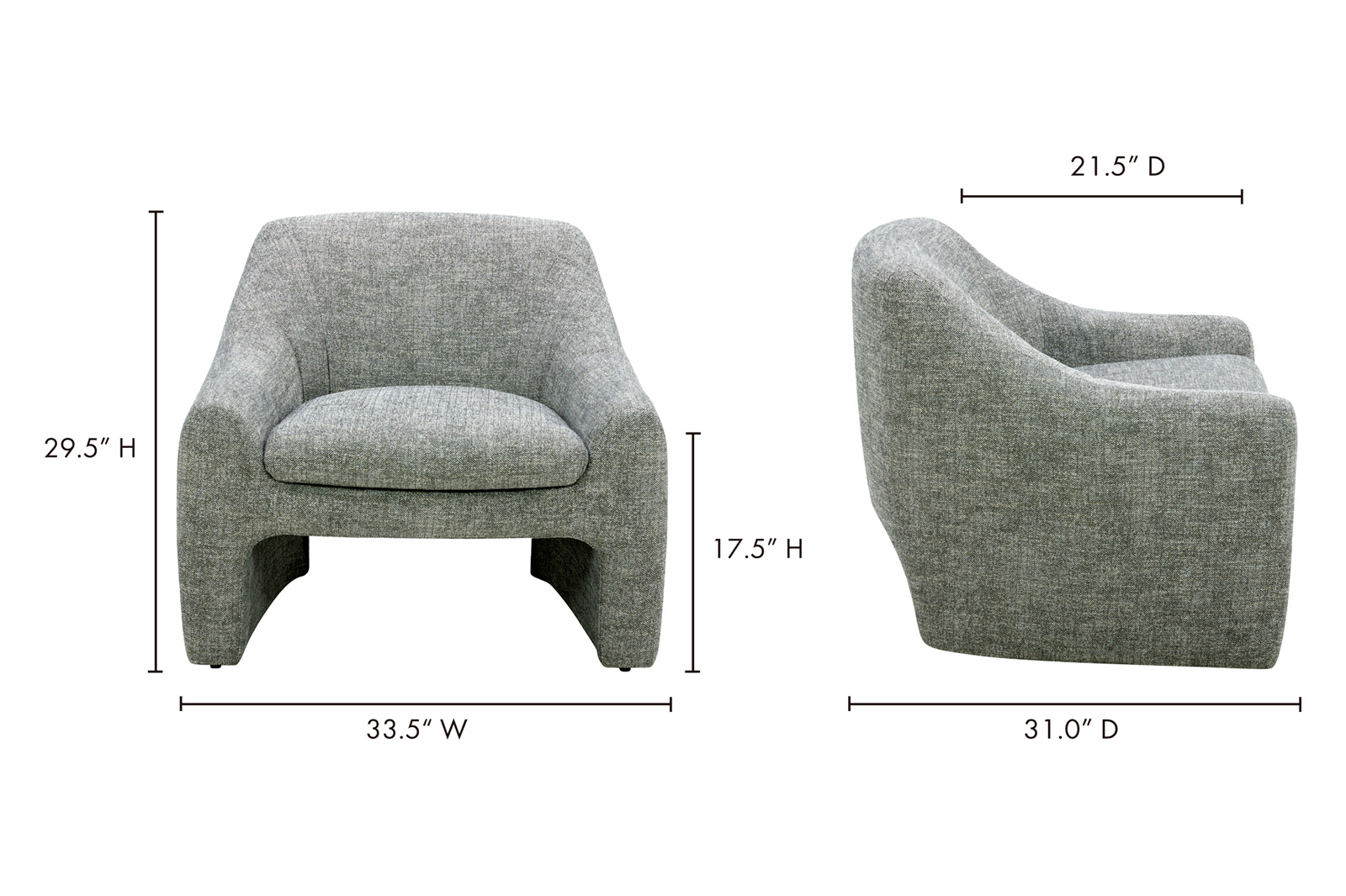 Moe's™ Kenzie Accent Chair - Slated Moss