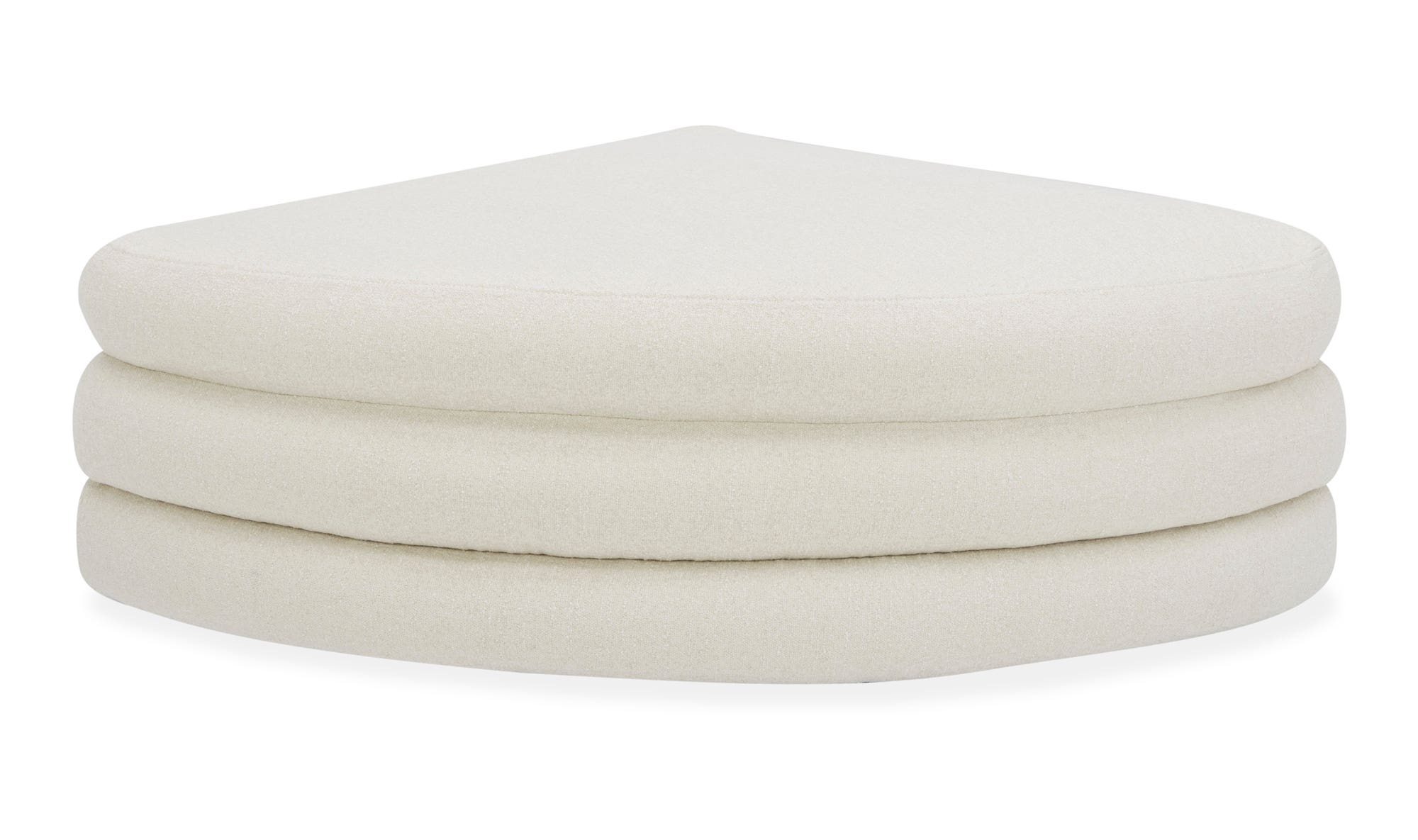 Moe's Lowtide Contemporary Curved Ottoman - Warm White