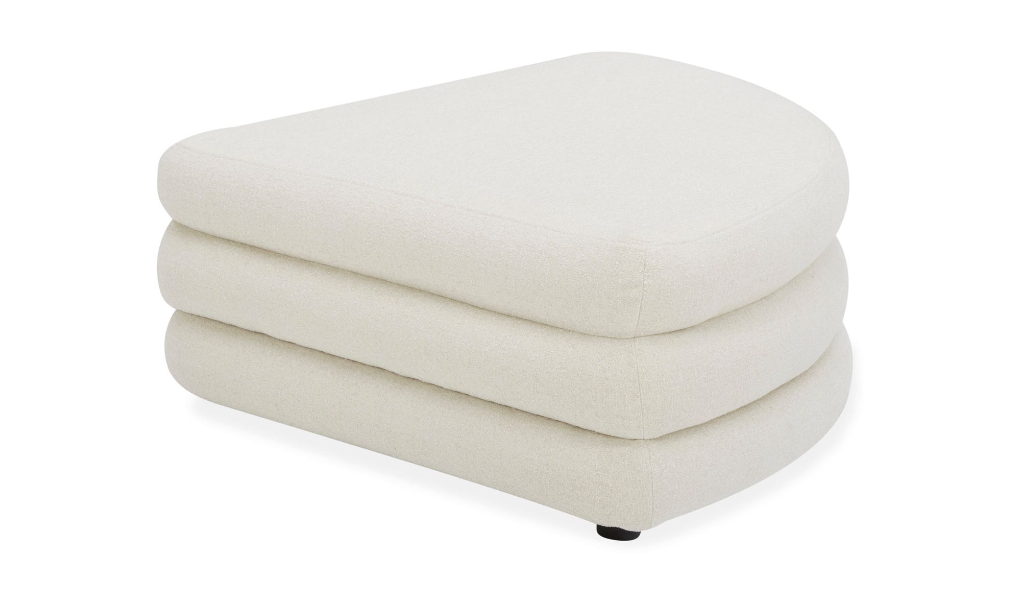 Moe's Lowtide Contemporary Curved Ottoman - Warm White