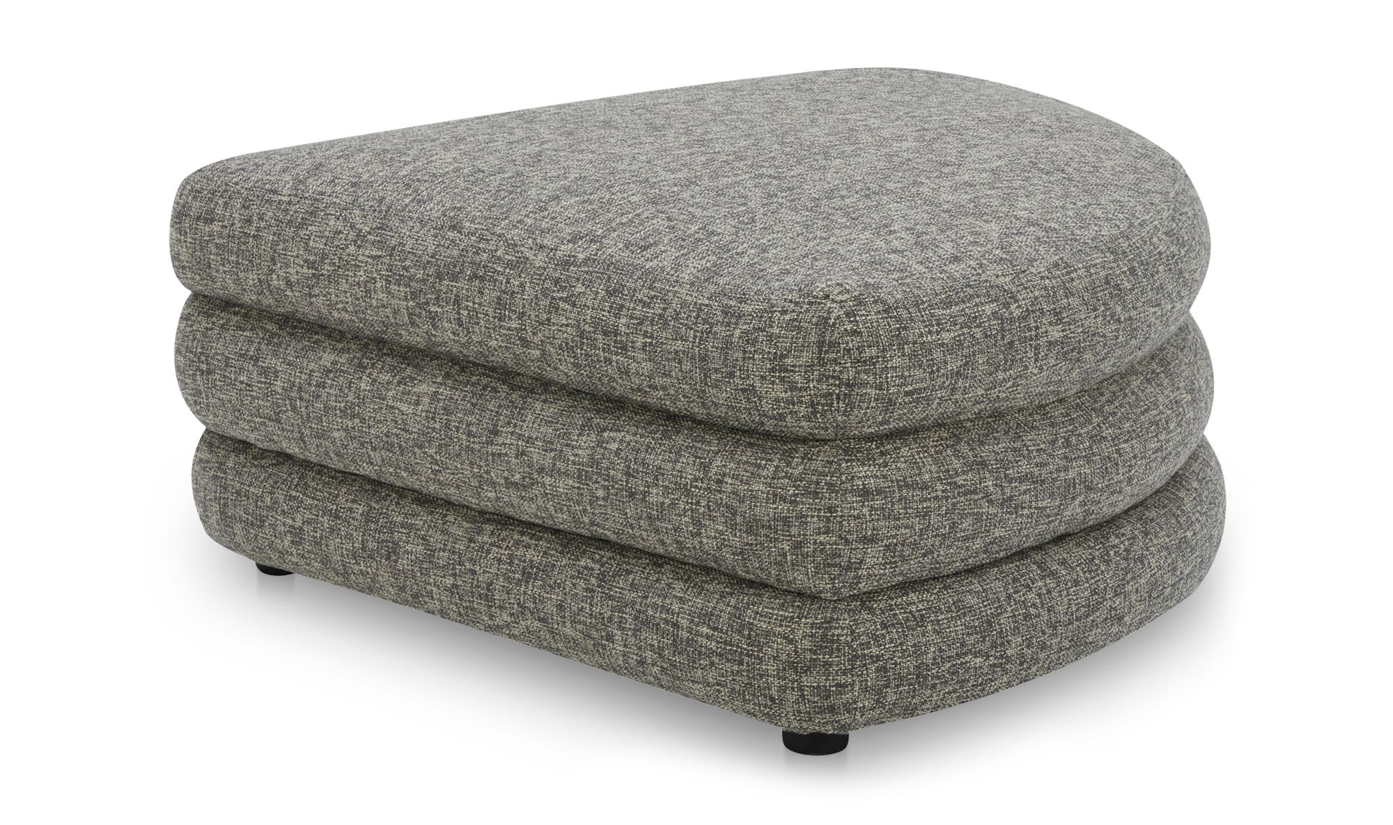 Moe's Lowtide Contemporary Curved Ottoman - Stone Tweed