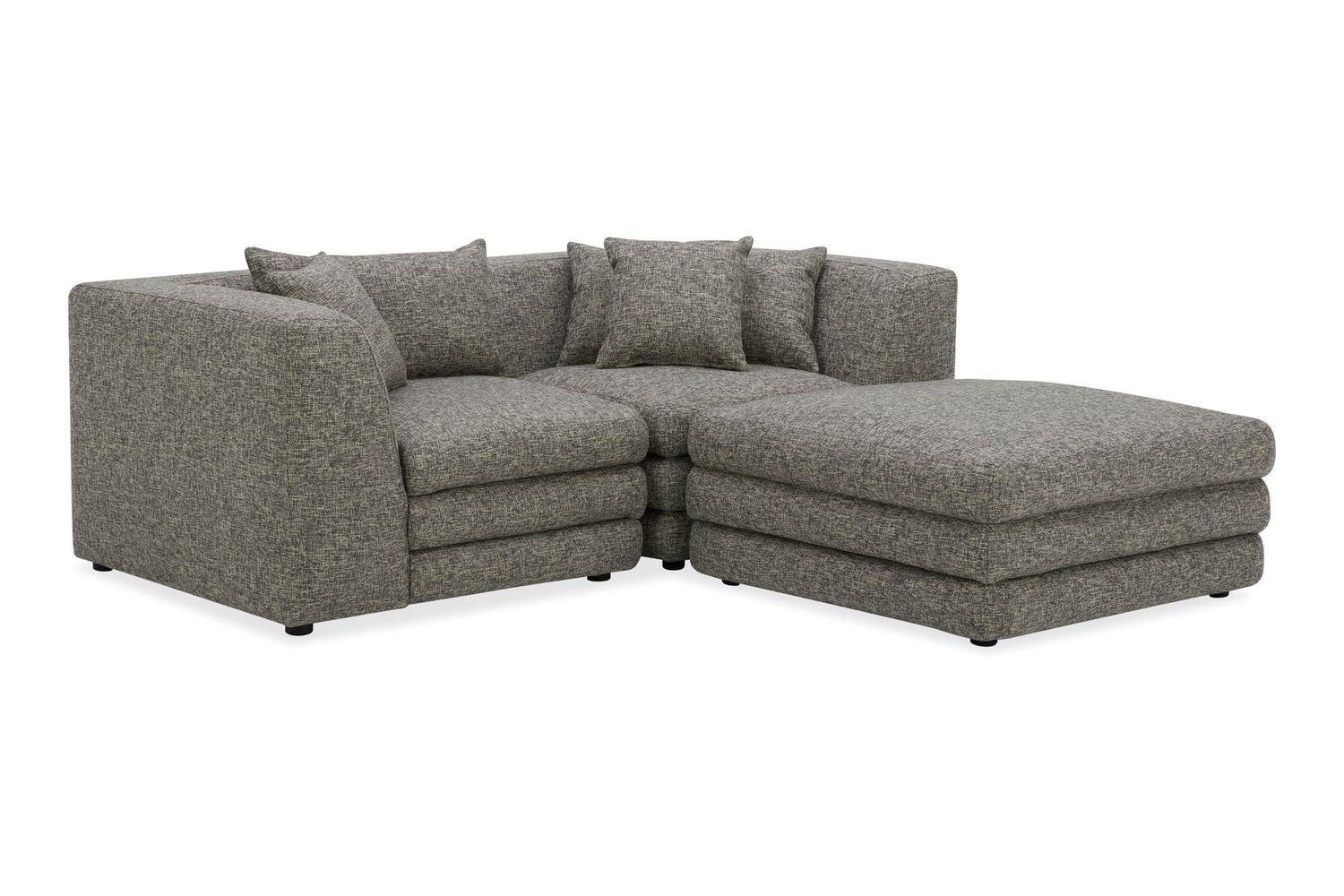 Moe's Lowtide Nook Contemporary Modular Sectional - Stone Tweed