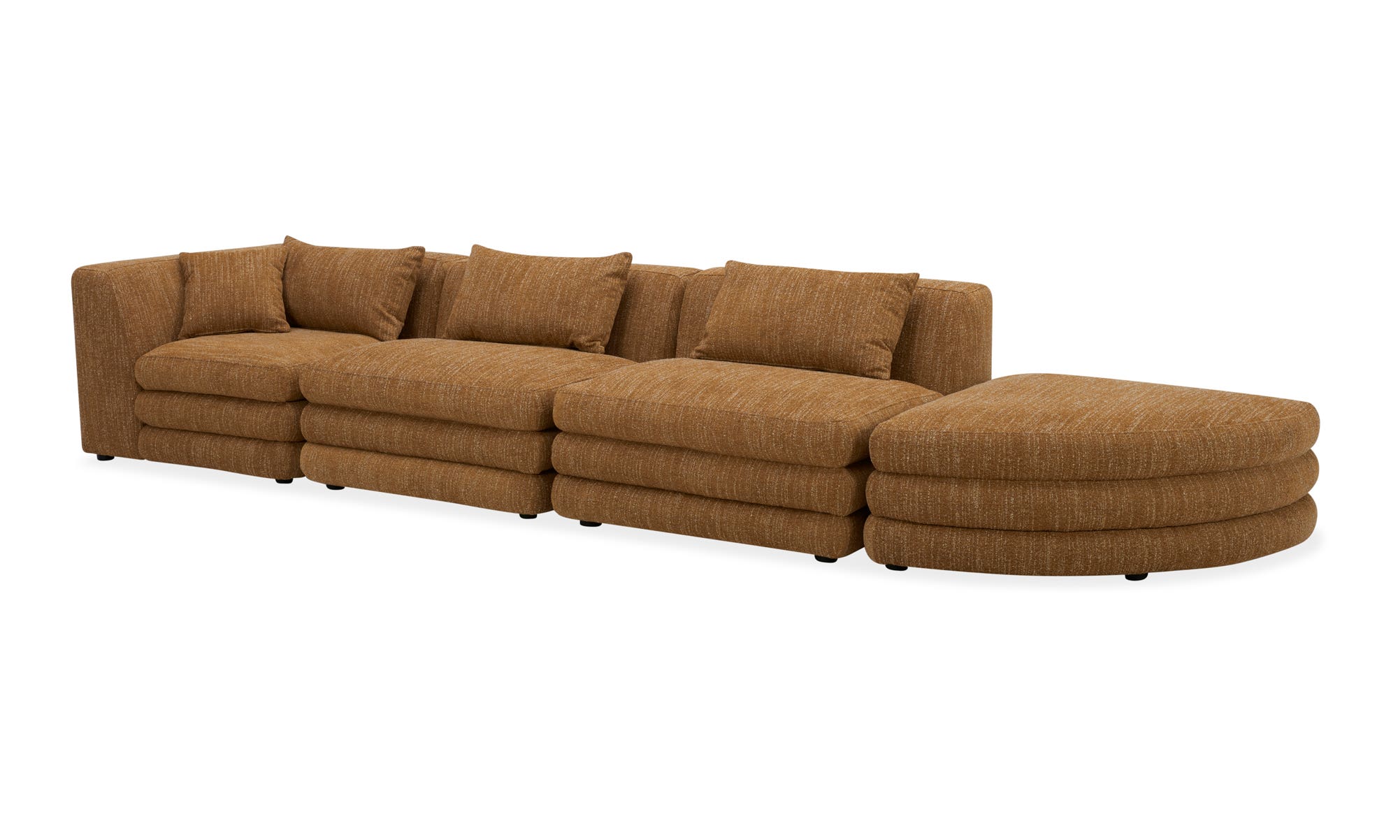 Moe's Lowtide Linear Contemporary Sectional - Amber Glow