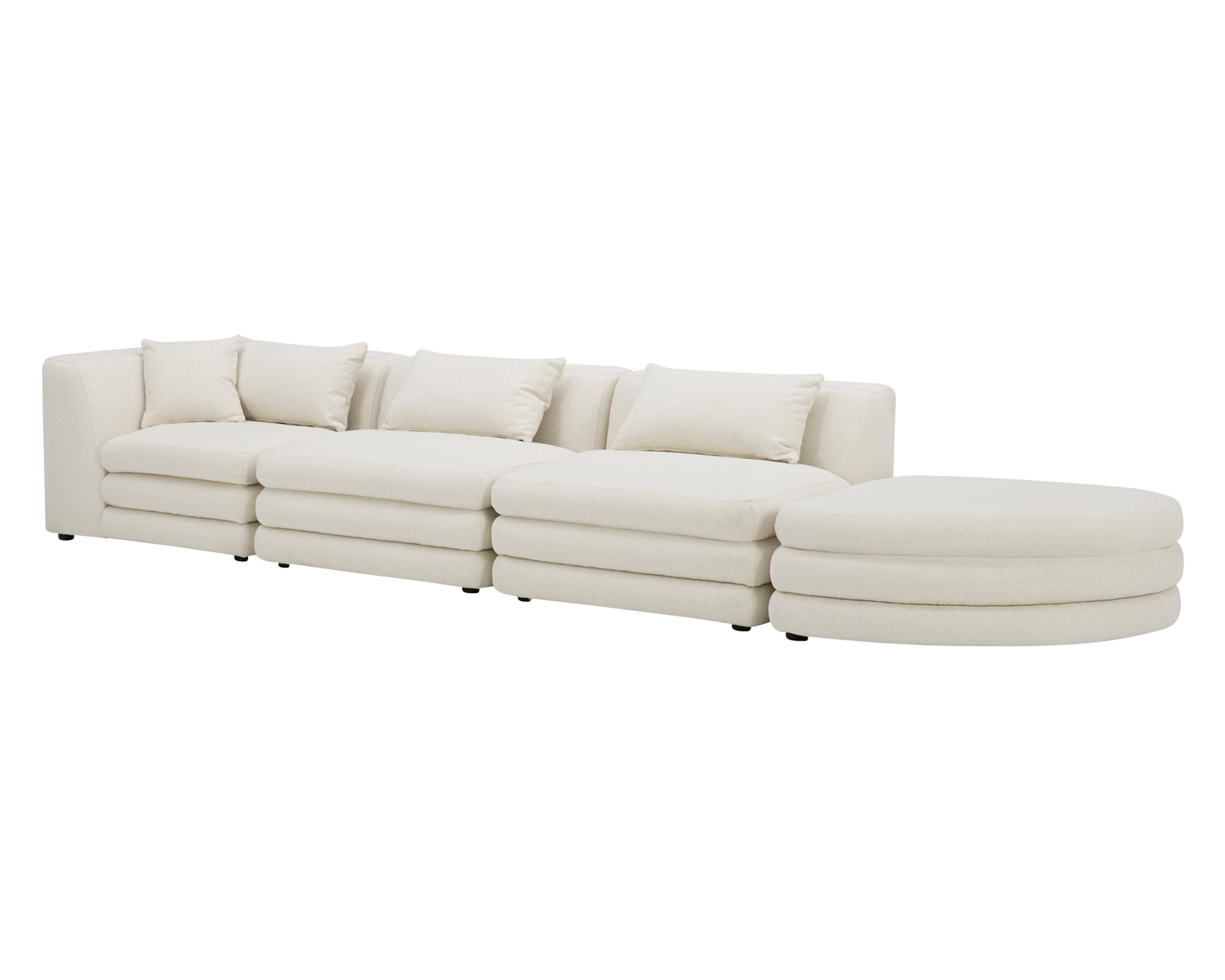 Moe's Lowtide Linear Contemporary Sectional - Warm White