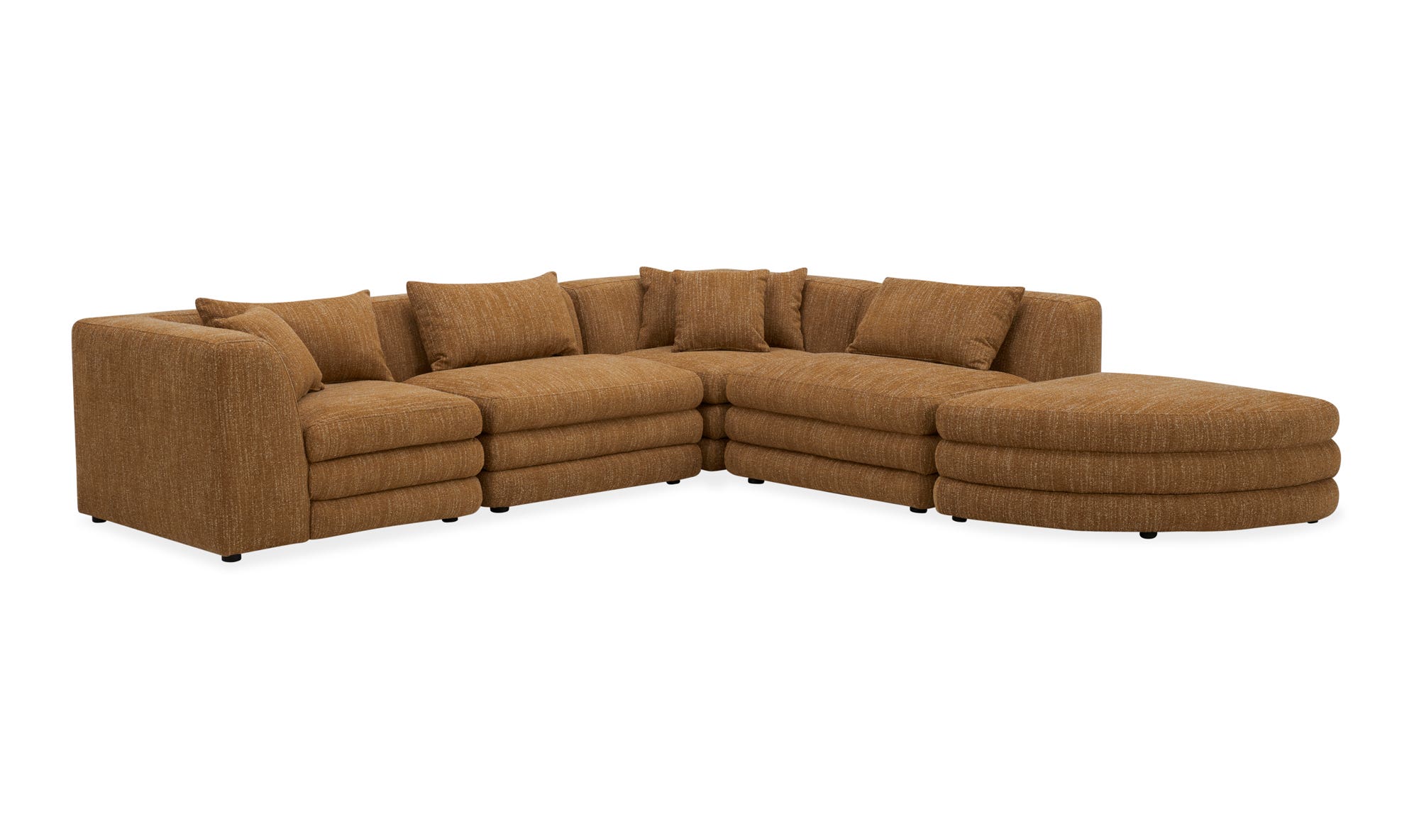 Moe's Lowtide Alcove Contemporary Sectional - Amber Glow