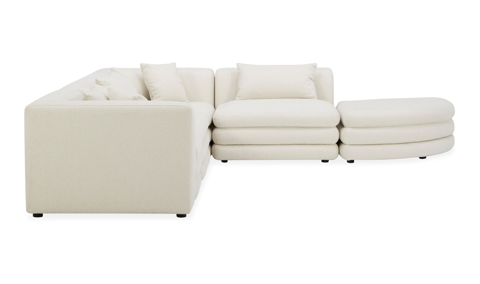 Moe's Lowtide Alcove Contemporary Sectional - Warm White