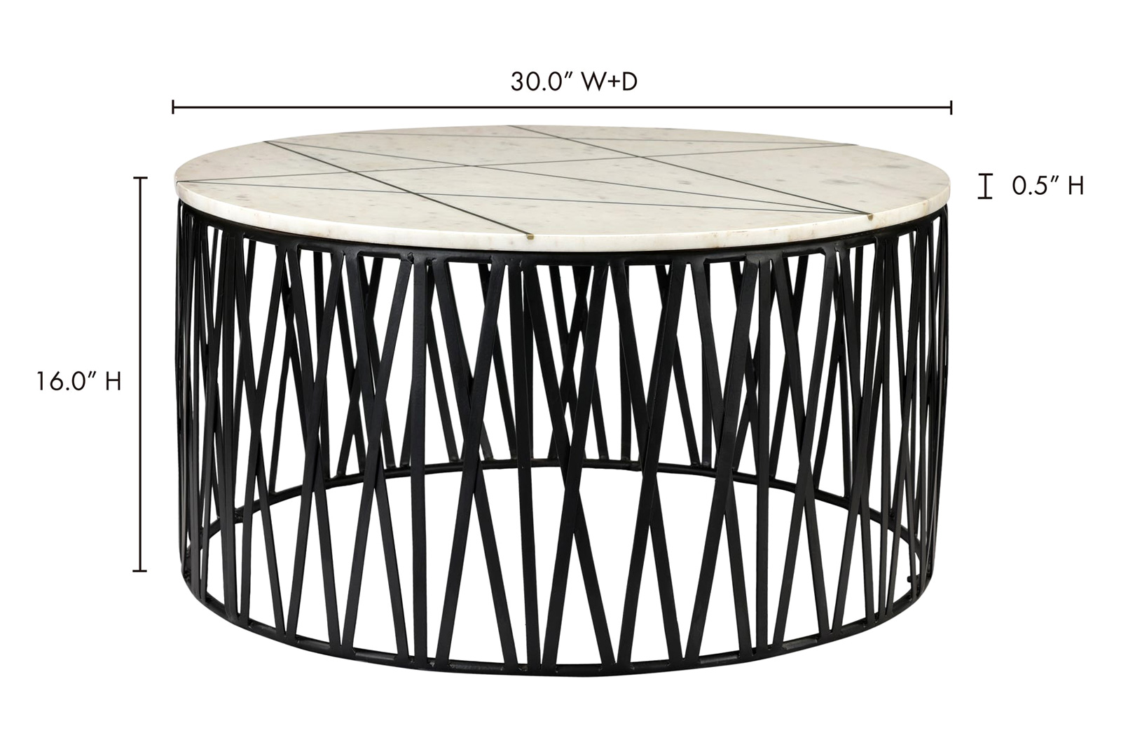 Moe's - Calcutta Coffee Table in White