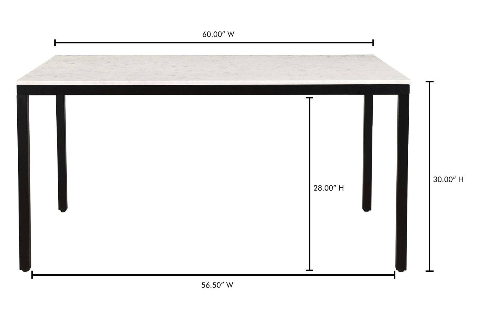 Moe's - Parson Marble Dining Table in Black