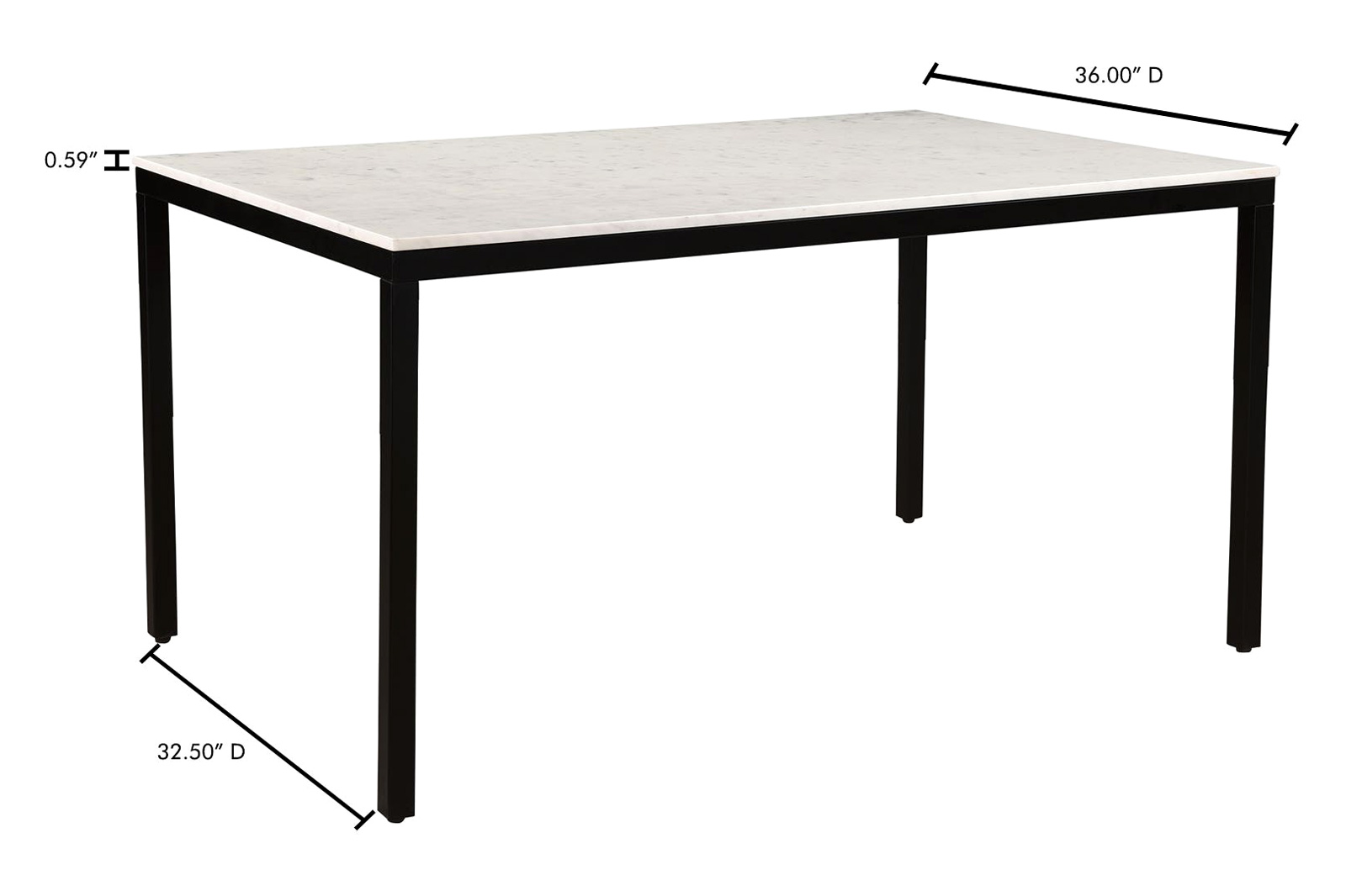 Moe's - Parson Marble Dining Table in Black