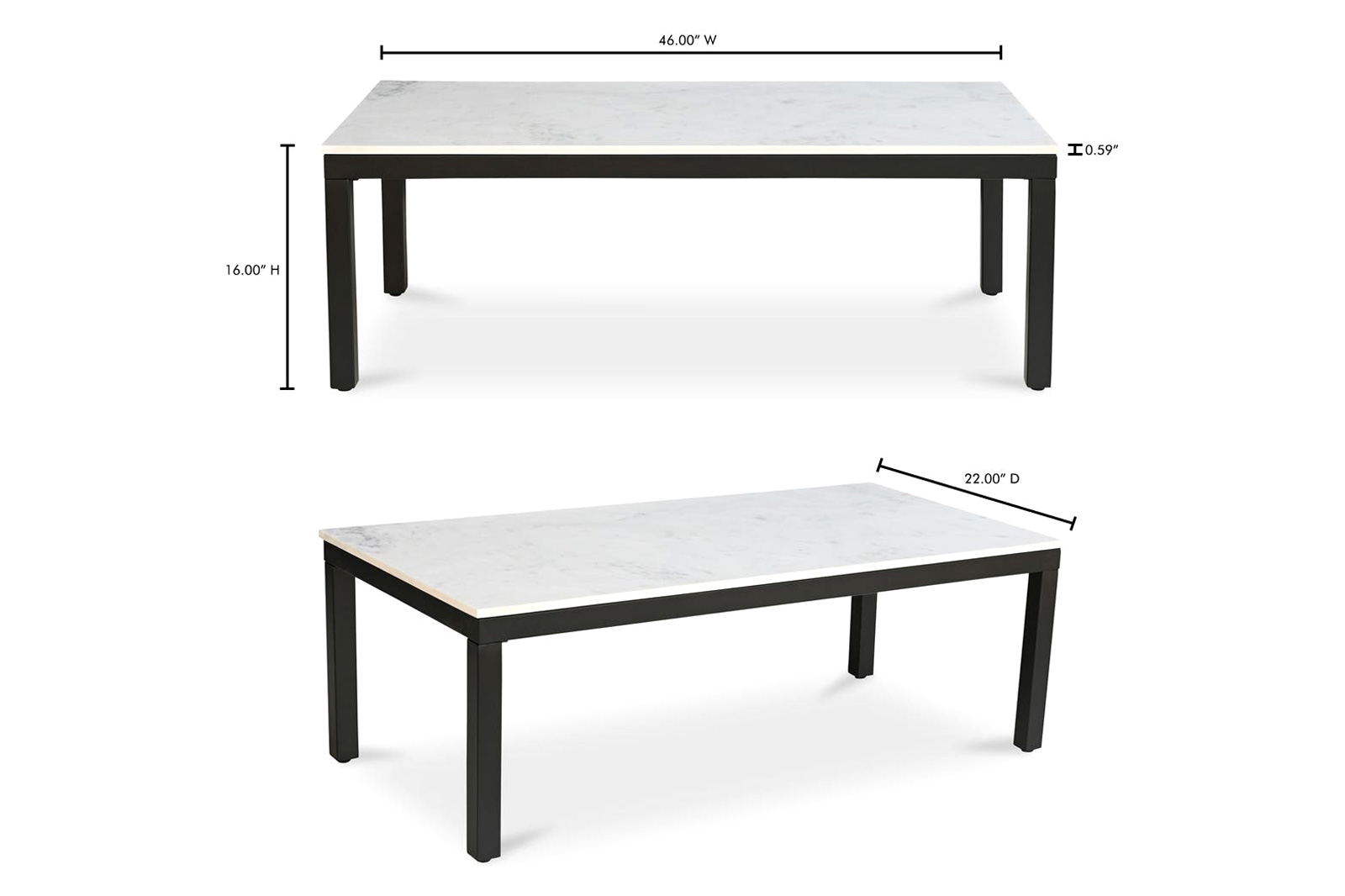 Moe's - Parson Coffee Table in White