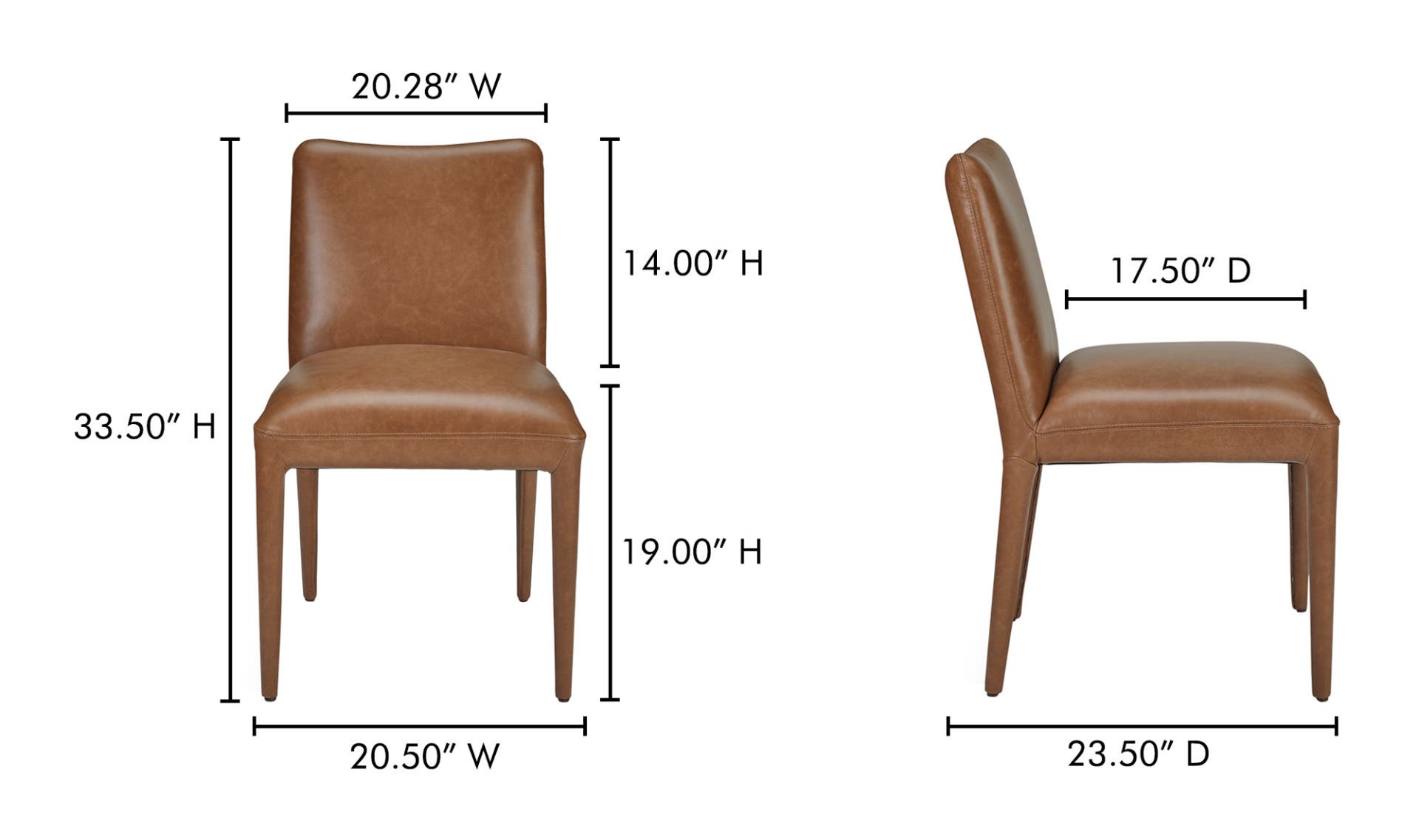 Moe's Calla Contemporary Dining Chair Set of 2 - Brown