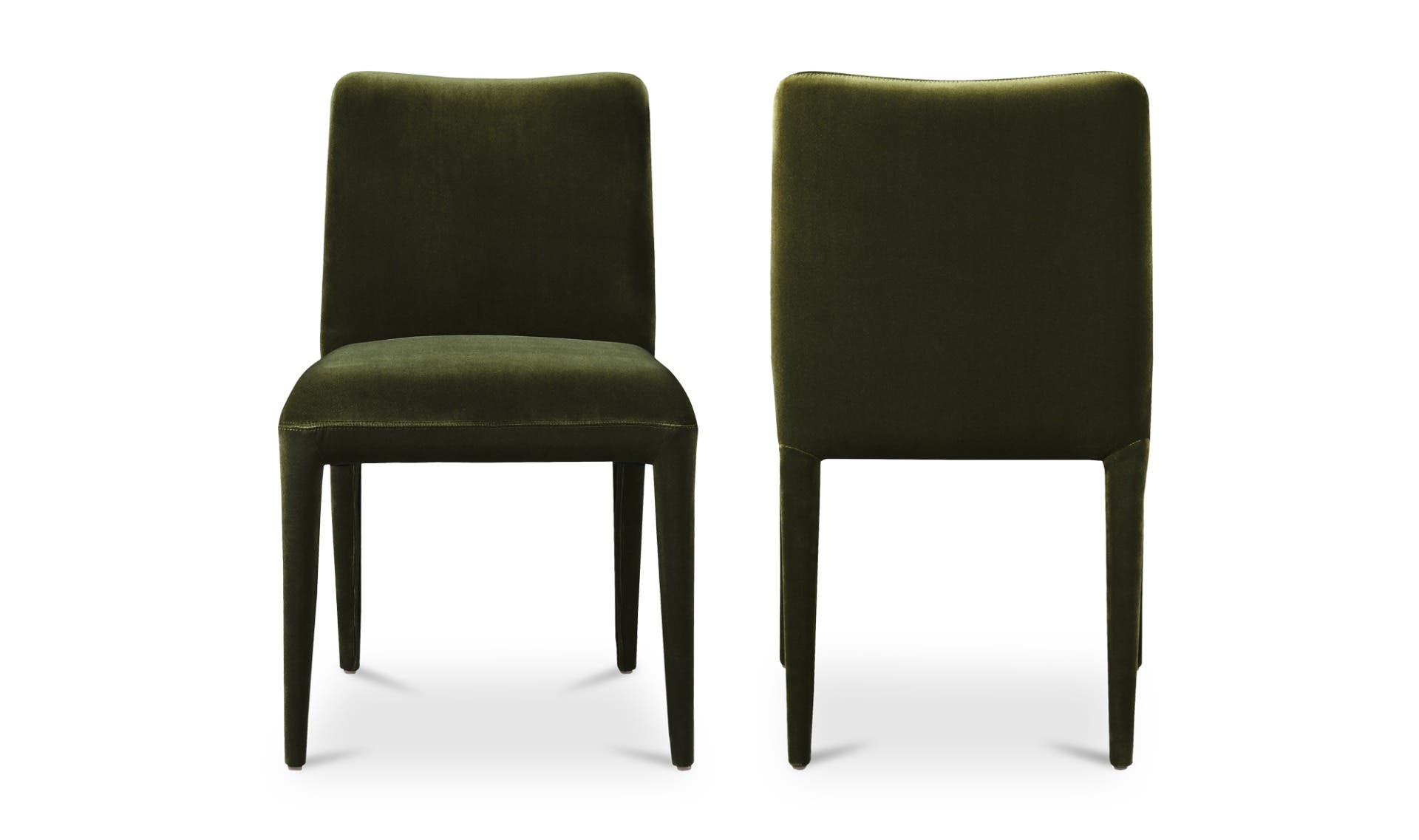 Moe's Calla Contemporary Dining Chair Set of 2 - Green Velvet