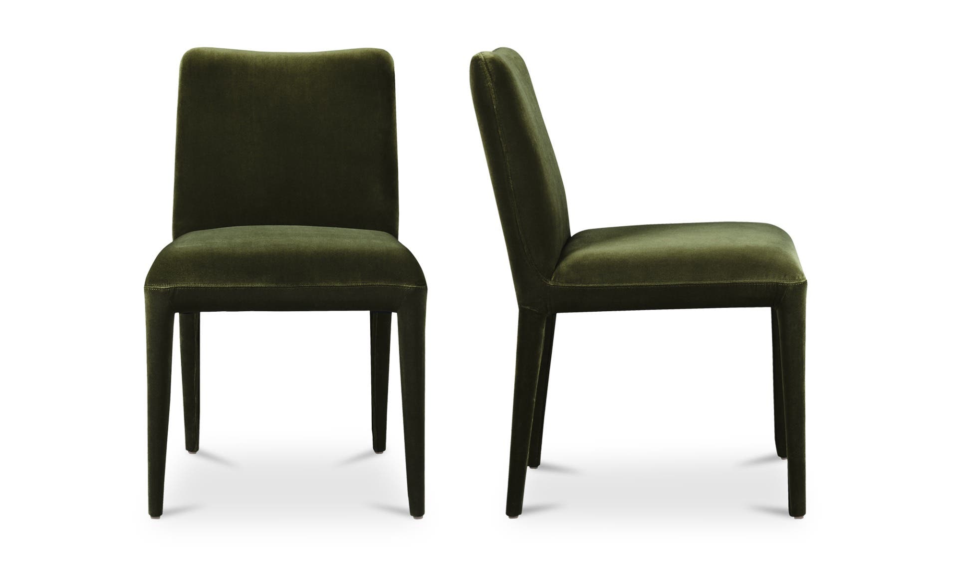 Moe's Calla Contemporary Dining Chair Set of 2 - Green Velvet