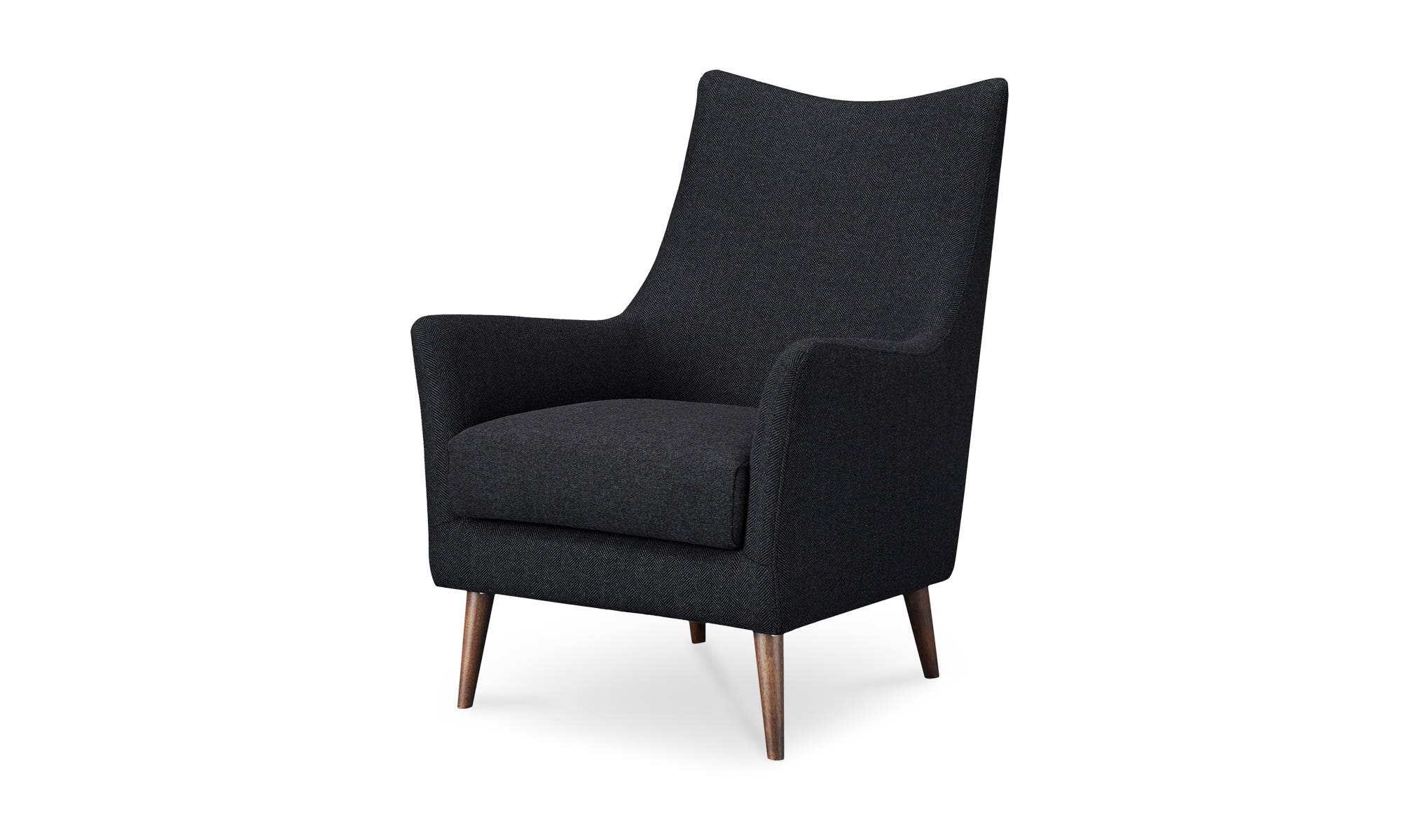 Moe's Fisher Rustic Armchair - Charcoal Wool Blend