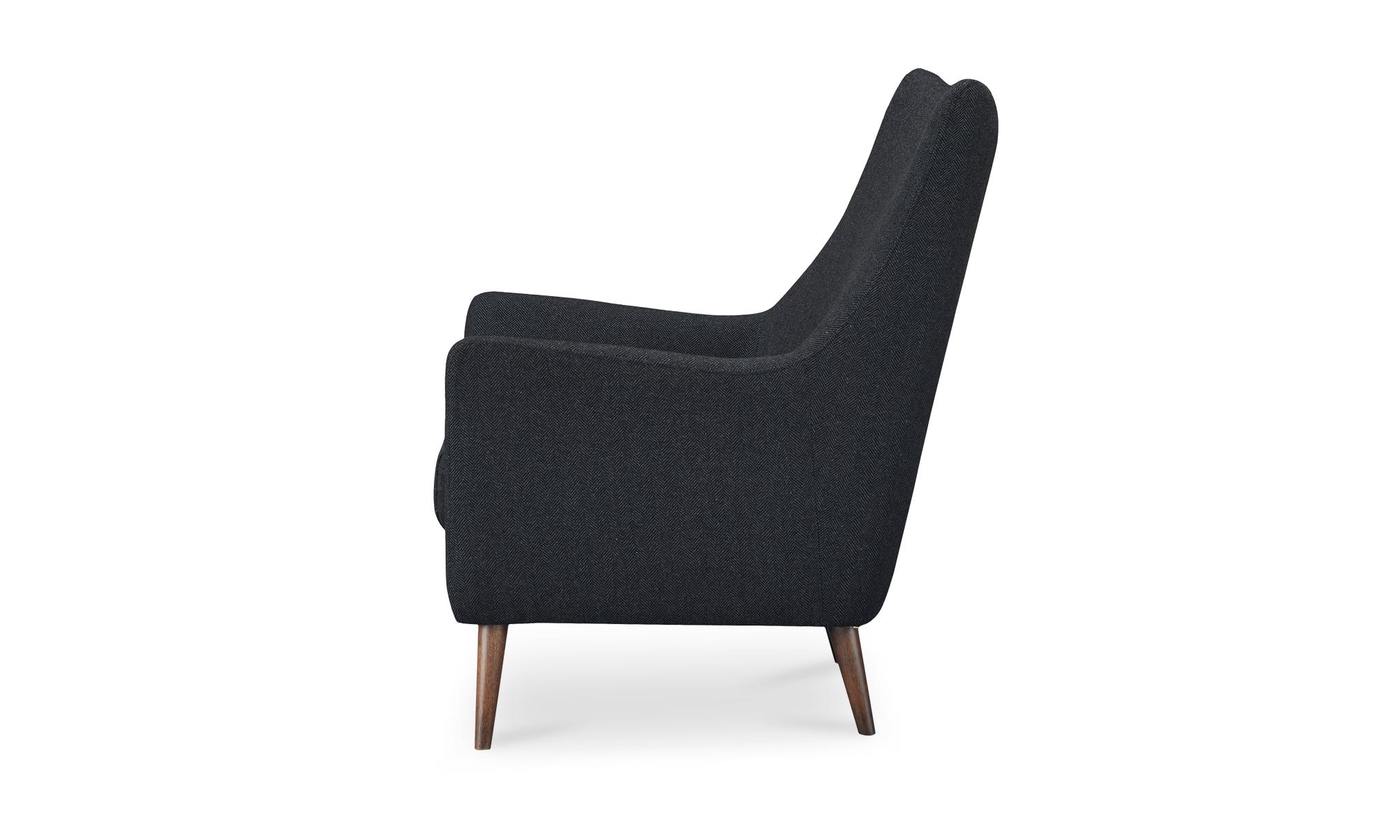 Moe's Fisher Rustic Armchair - Charcoal Wool Blend