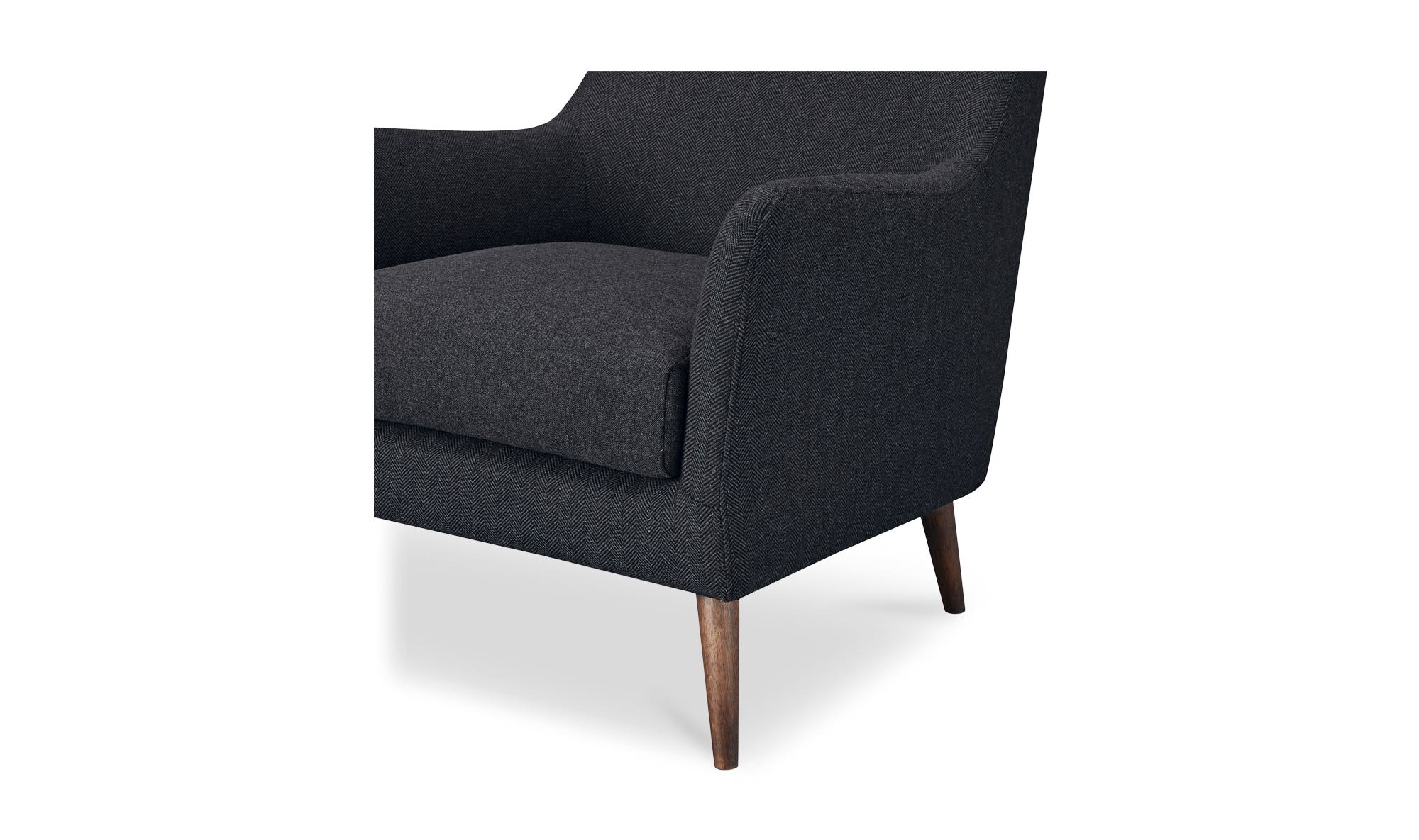 Moe's Fisher Rustic Armchair - Charcoal Wool Blend