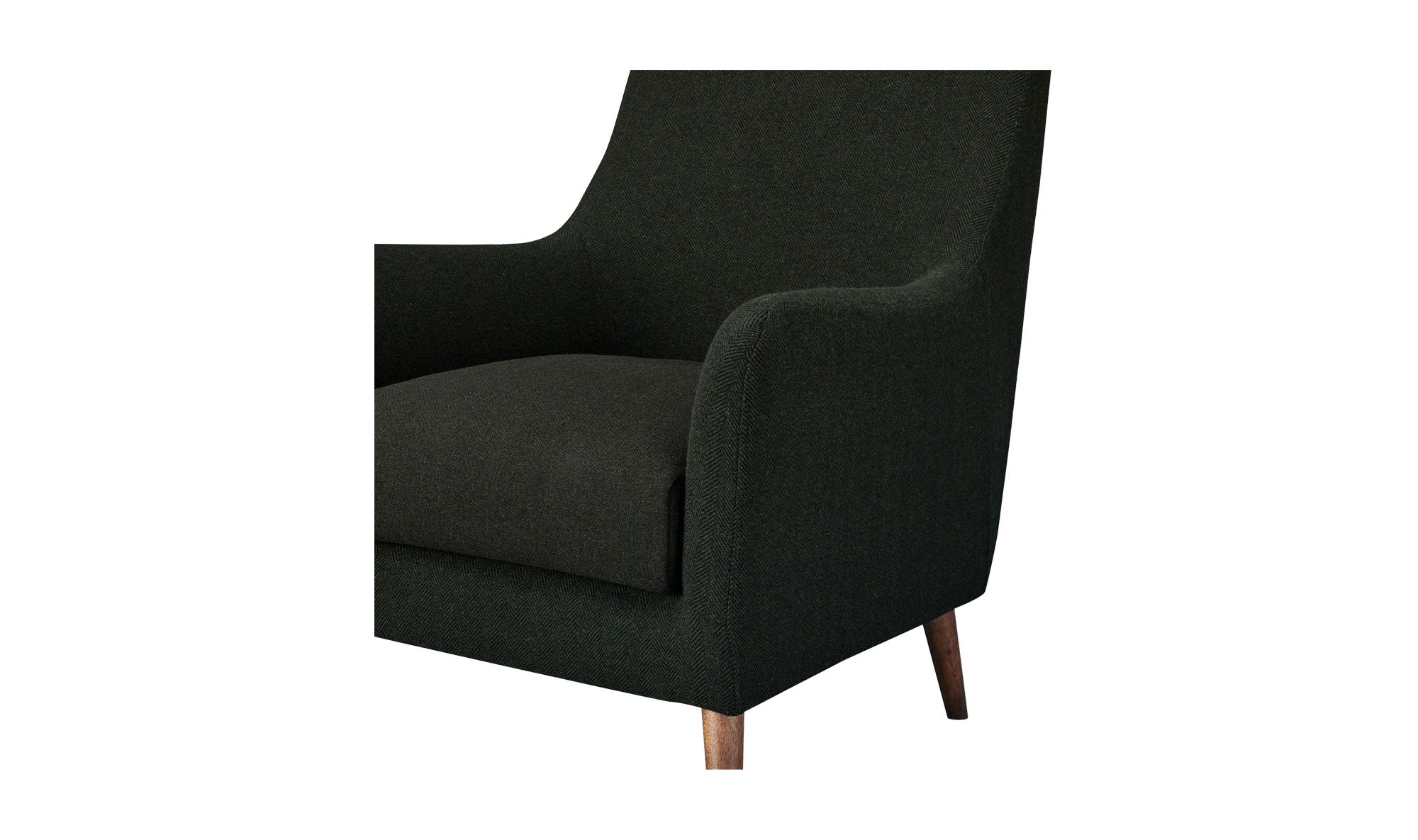 Moe's Fisher Rustic Armchair - Olive Wool Blend