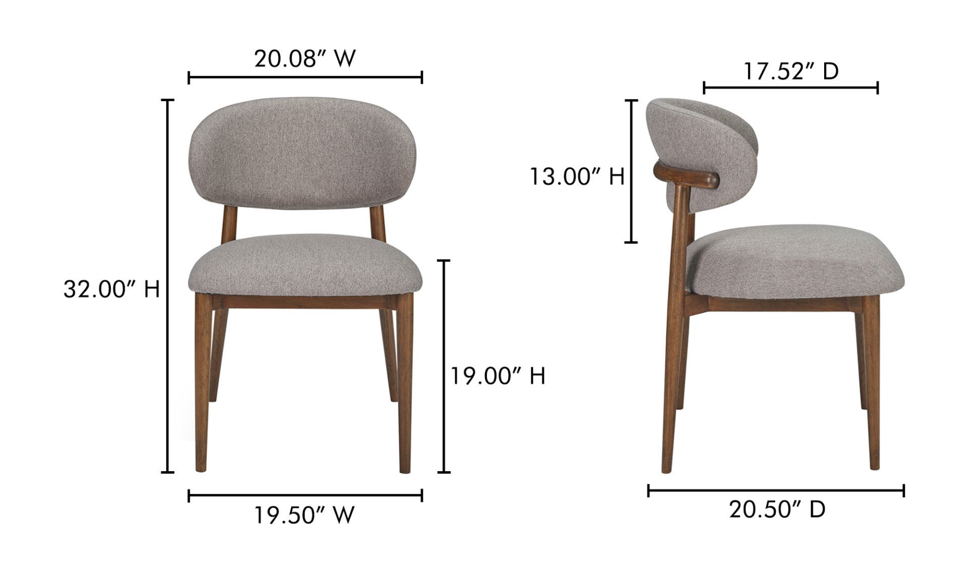 Moe's Ellie Mid-Century Modern Dining Chair - Light Brown