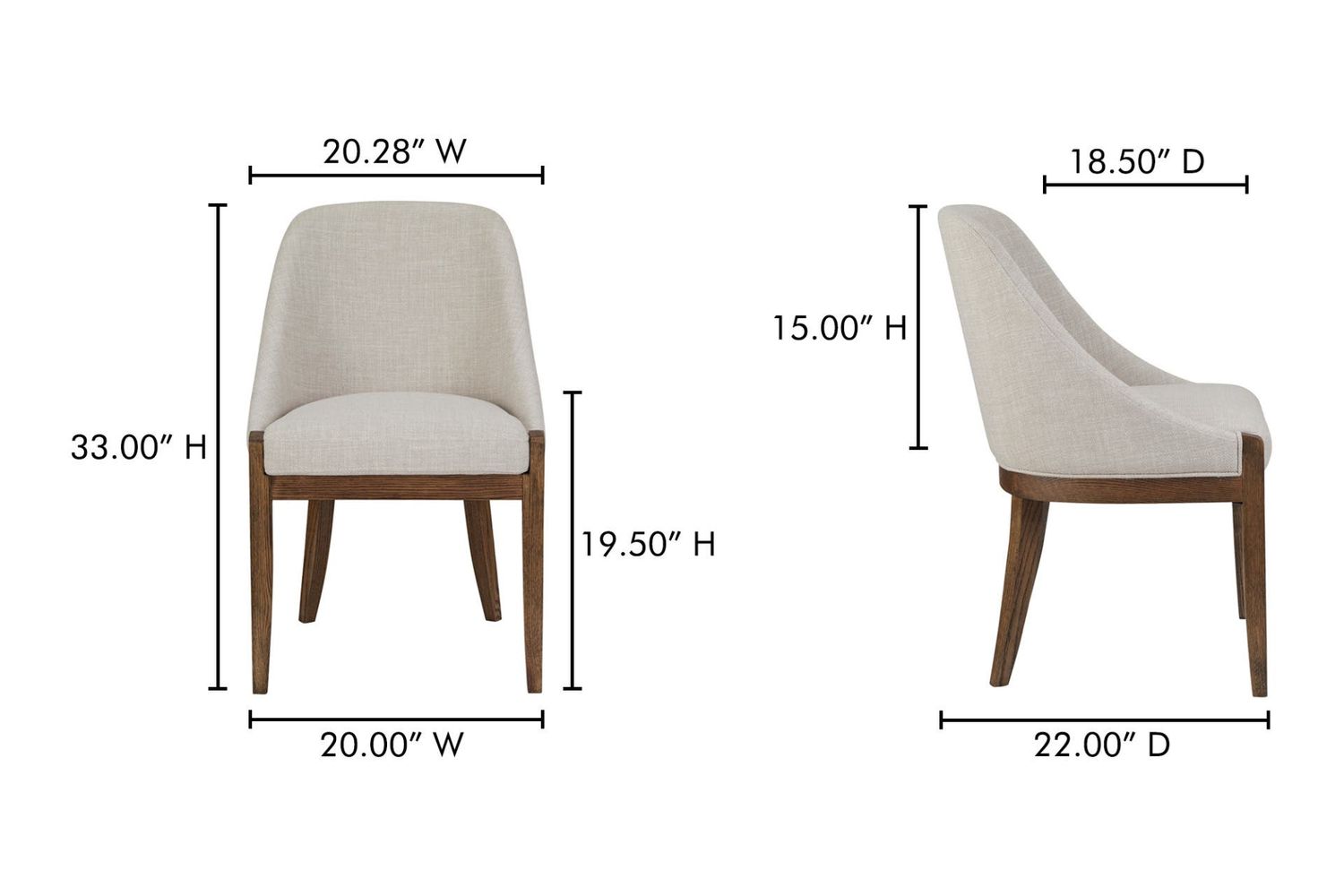 Moe's Edward Rustic Dining Chair - Heather Beige