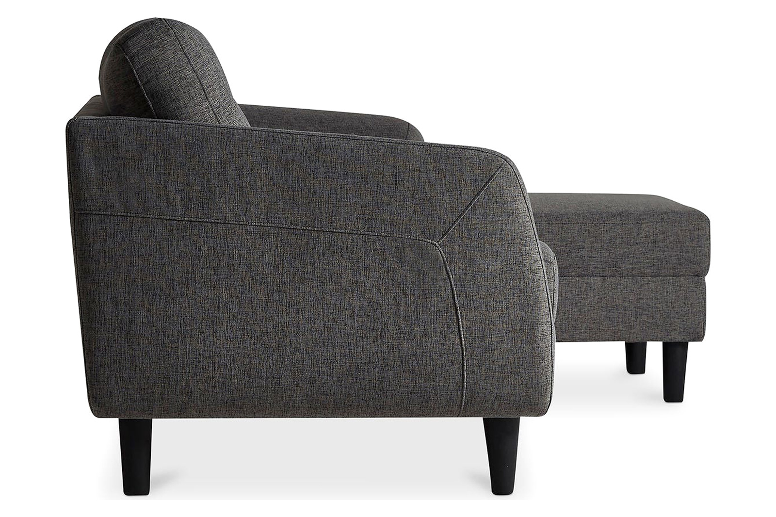 Moe's Belagio Sofa Bed With Chaise - Charcoal Gray, Right Facing