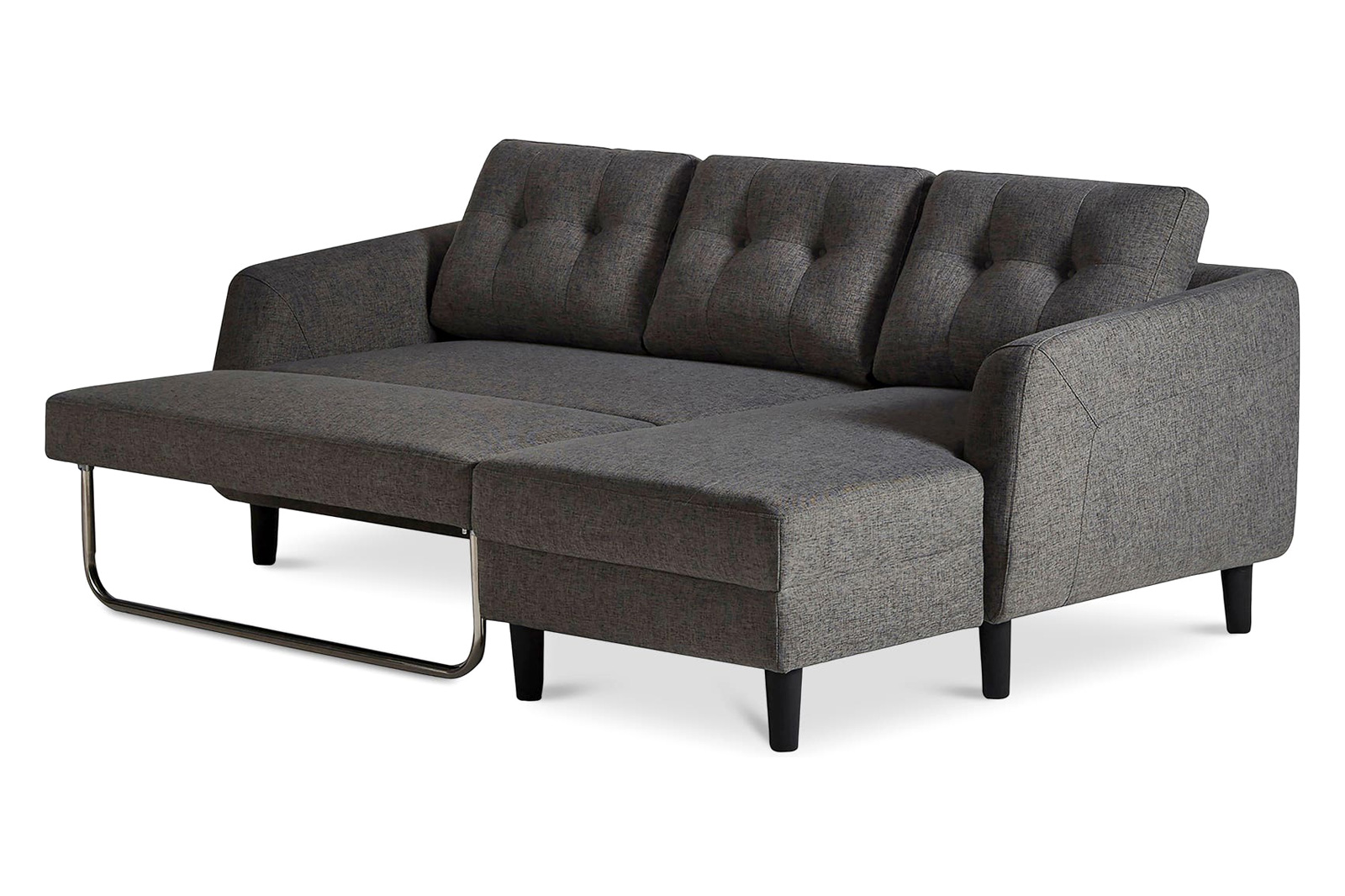 Moe's Belagio Sofa Bed With Chaise - Charcoal Gray, Right Facing