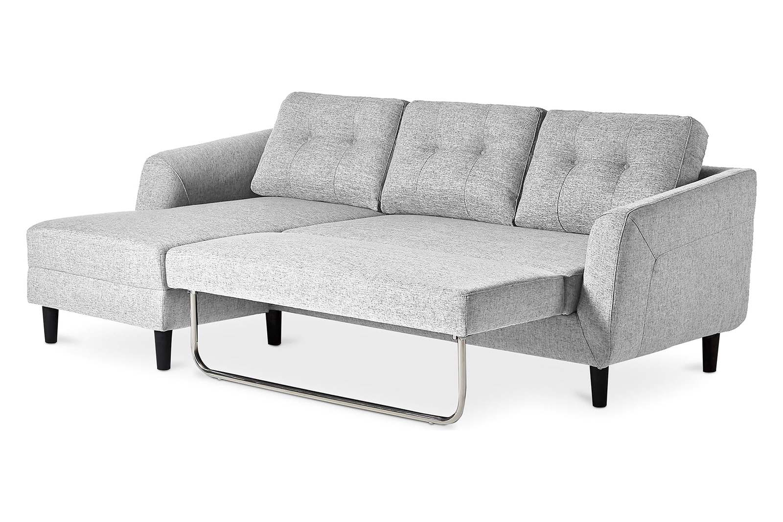 Moe's Belagio Sofa Bed With Chaise - Light Gray, Left Facing