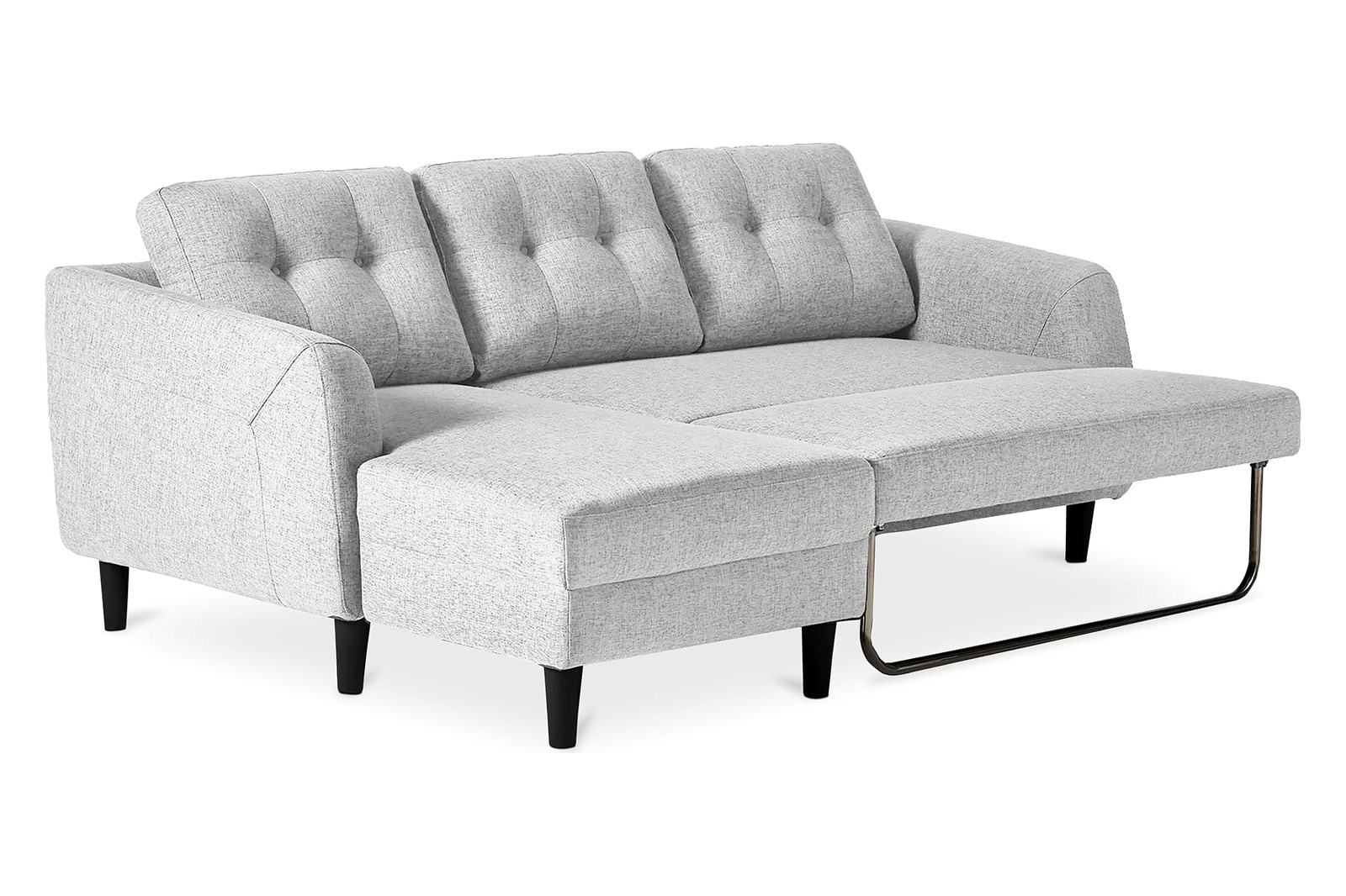 Moe's Belagio Sofa Bed With Chaise - Light Gray, Right Facing