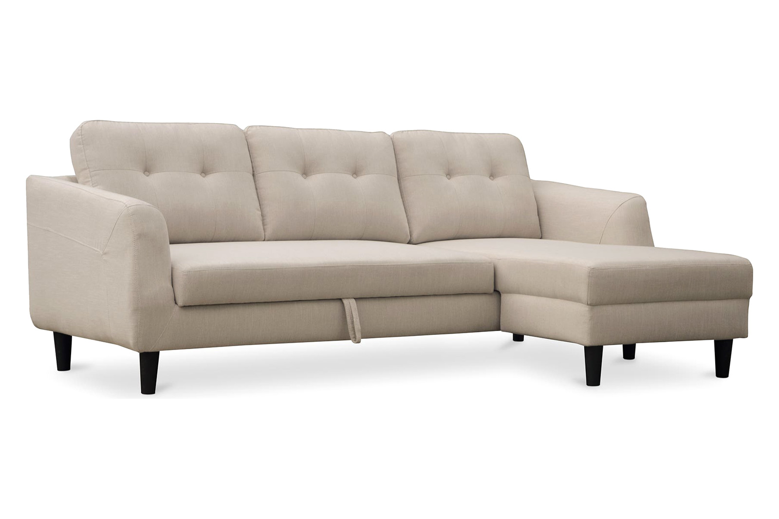 Moe's Belagio Sofa Bed With Chaise - Beige, Left Facing