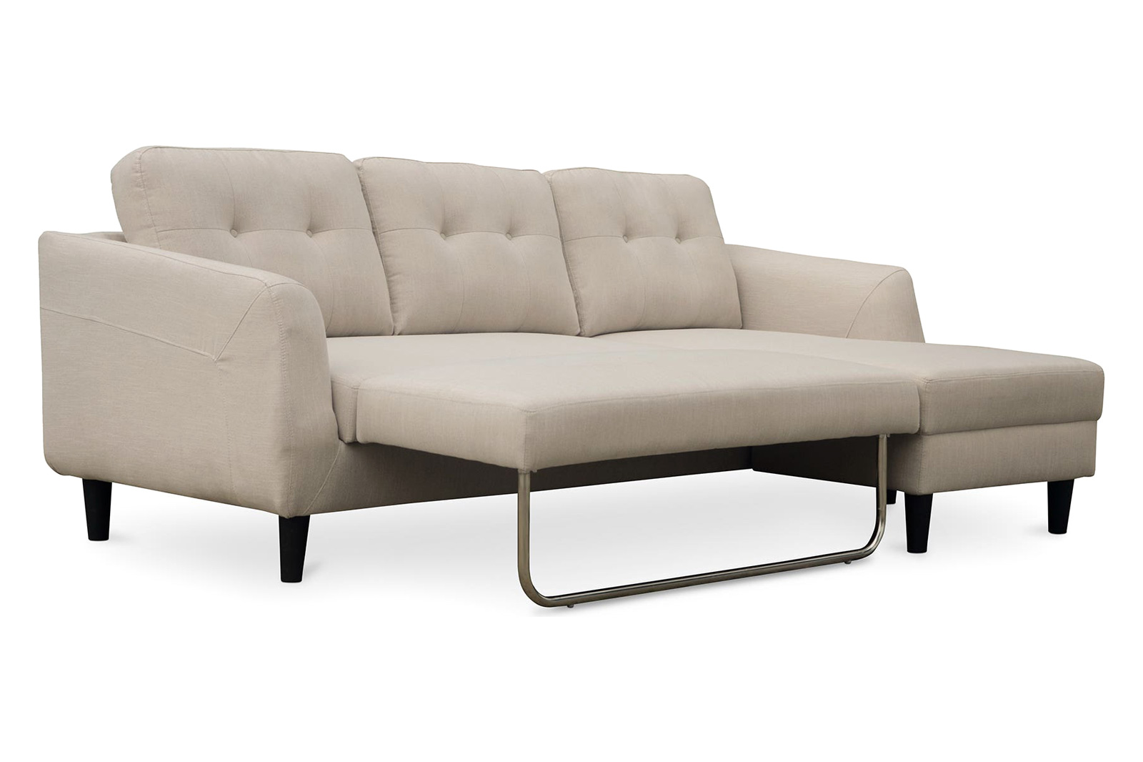 Moe's Belagio Sofa Bed With Chaise - Beige, Left Facing