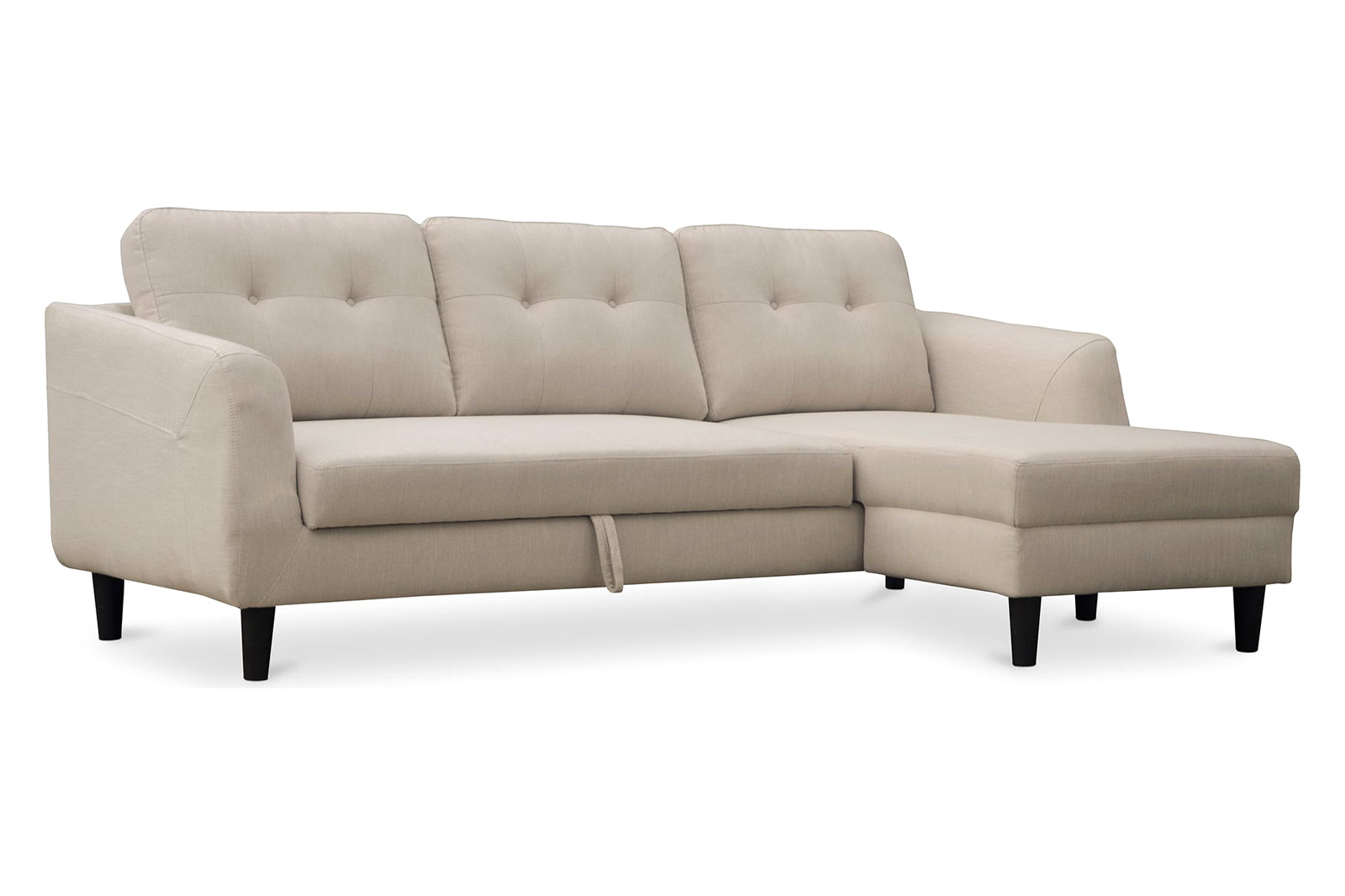 Moe's Belagio Sofa Bed With Chaise - Beige, Right Facing