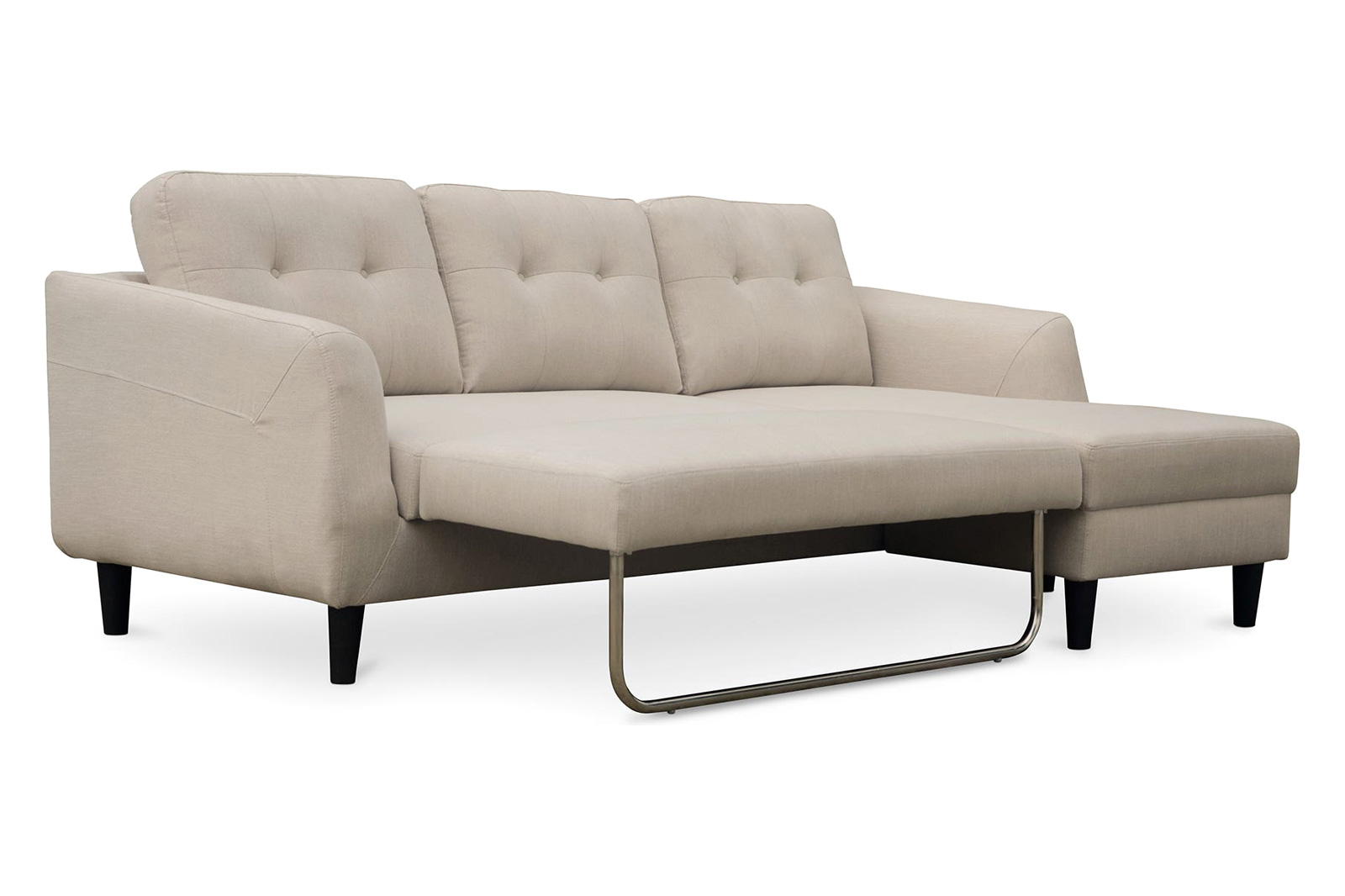 Moe's Belagio Sofa Bed With Chaise - Beige, Right Facing