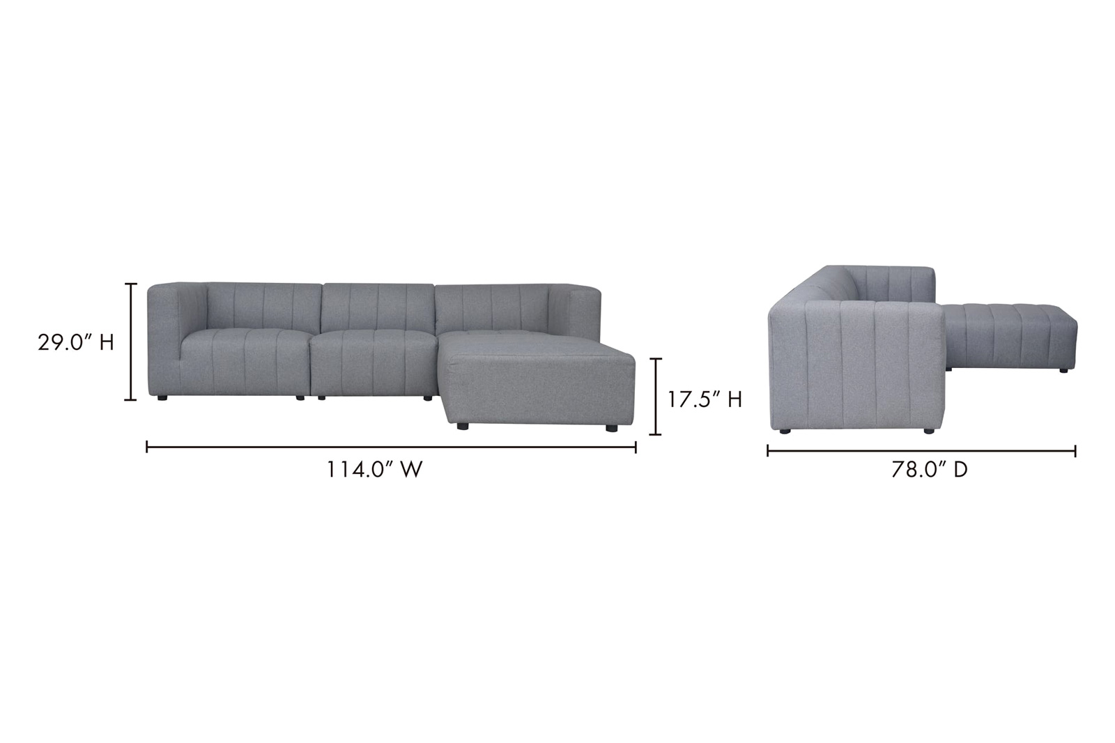 Moe's Lyric Lounge Modular Sectional - Gray