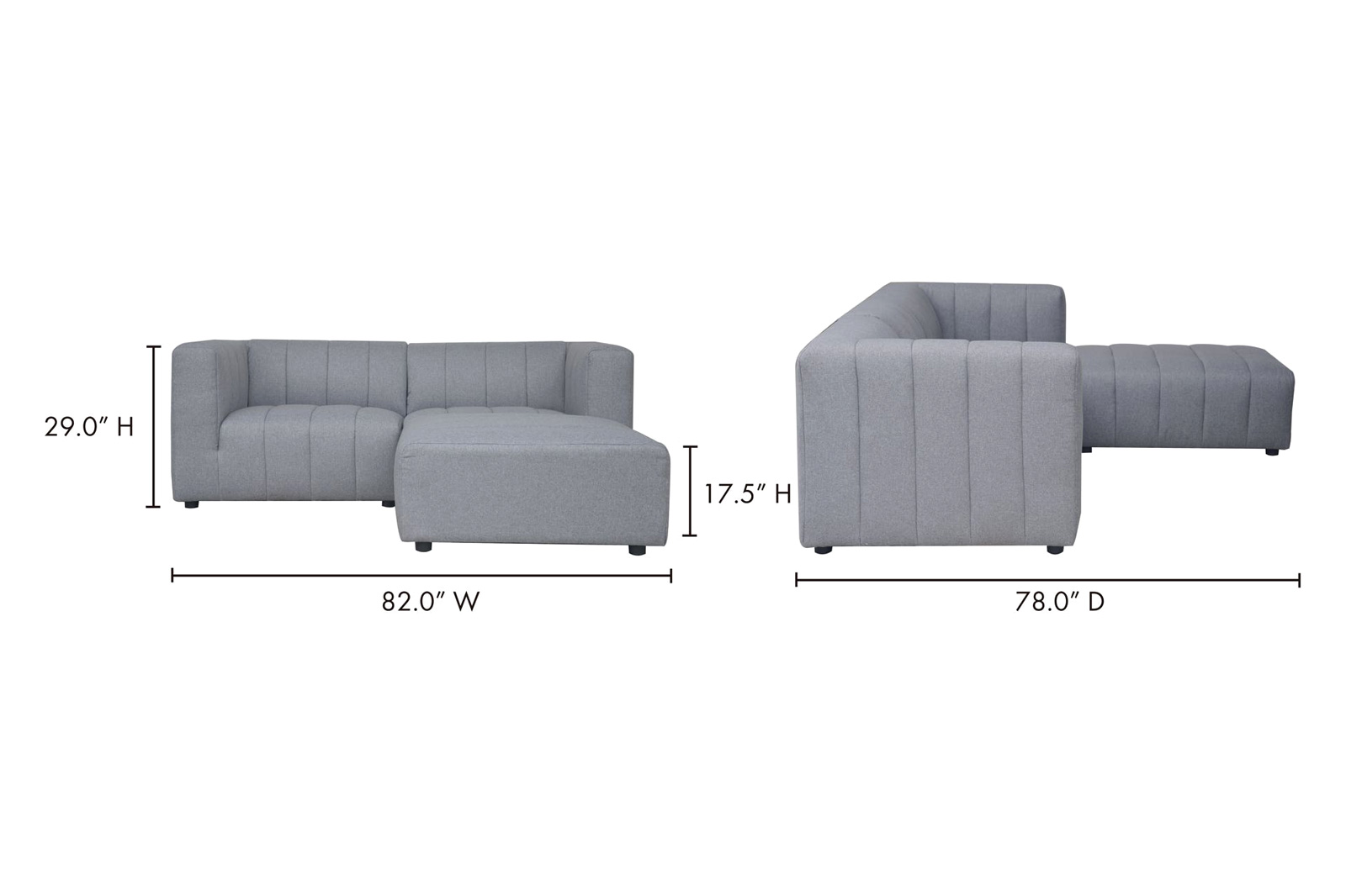 Moe's Lyric Nook Modular Sectional - Gray