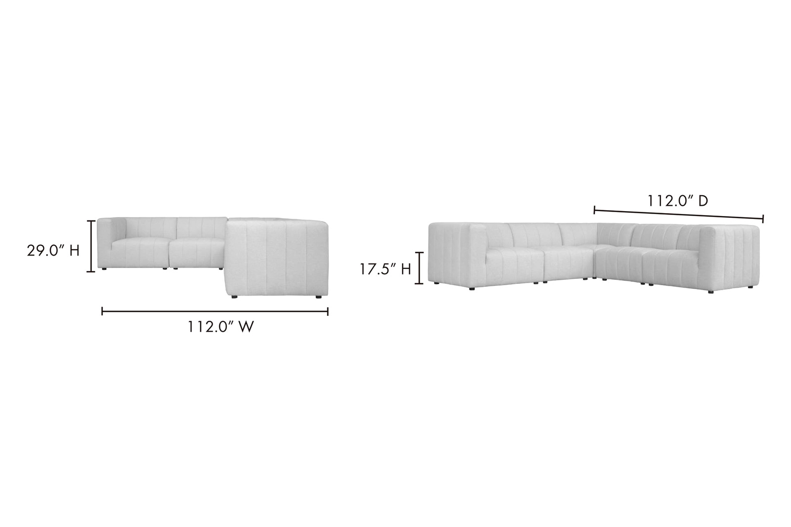 Moe's Lyric Classic L Modular Sectional - Beige