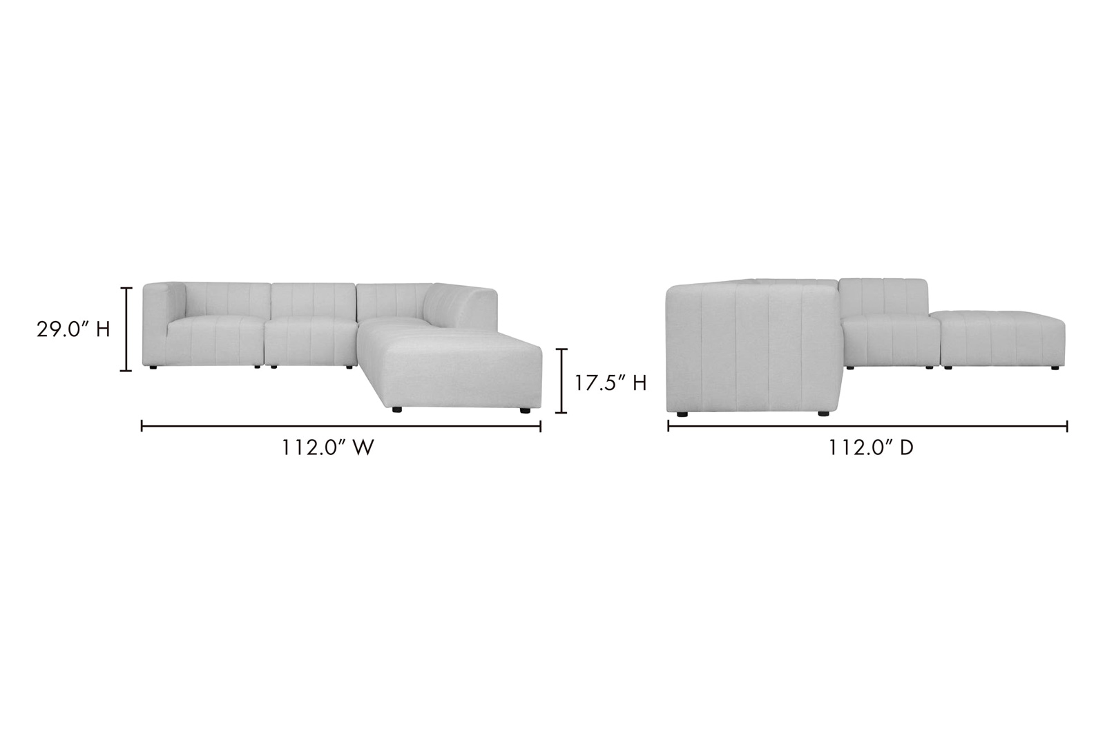 Moe's Lyric Dream Modular Sectional - Beige, Right Chaise