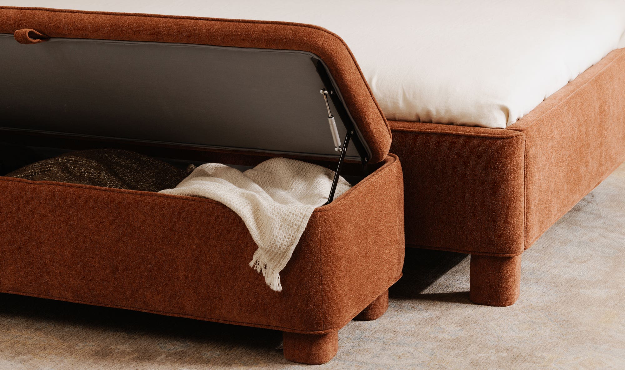 Moe's Ichigo Modern Storage Bench - Deep Orange