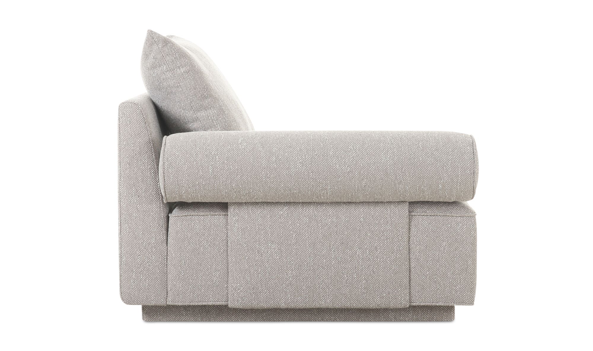 Moe's Rosello Contemporary Left Arm Chair - Light Gray