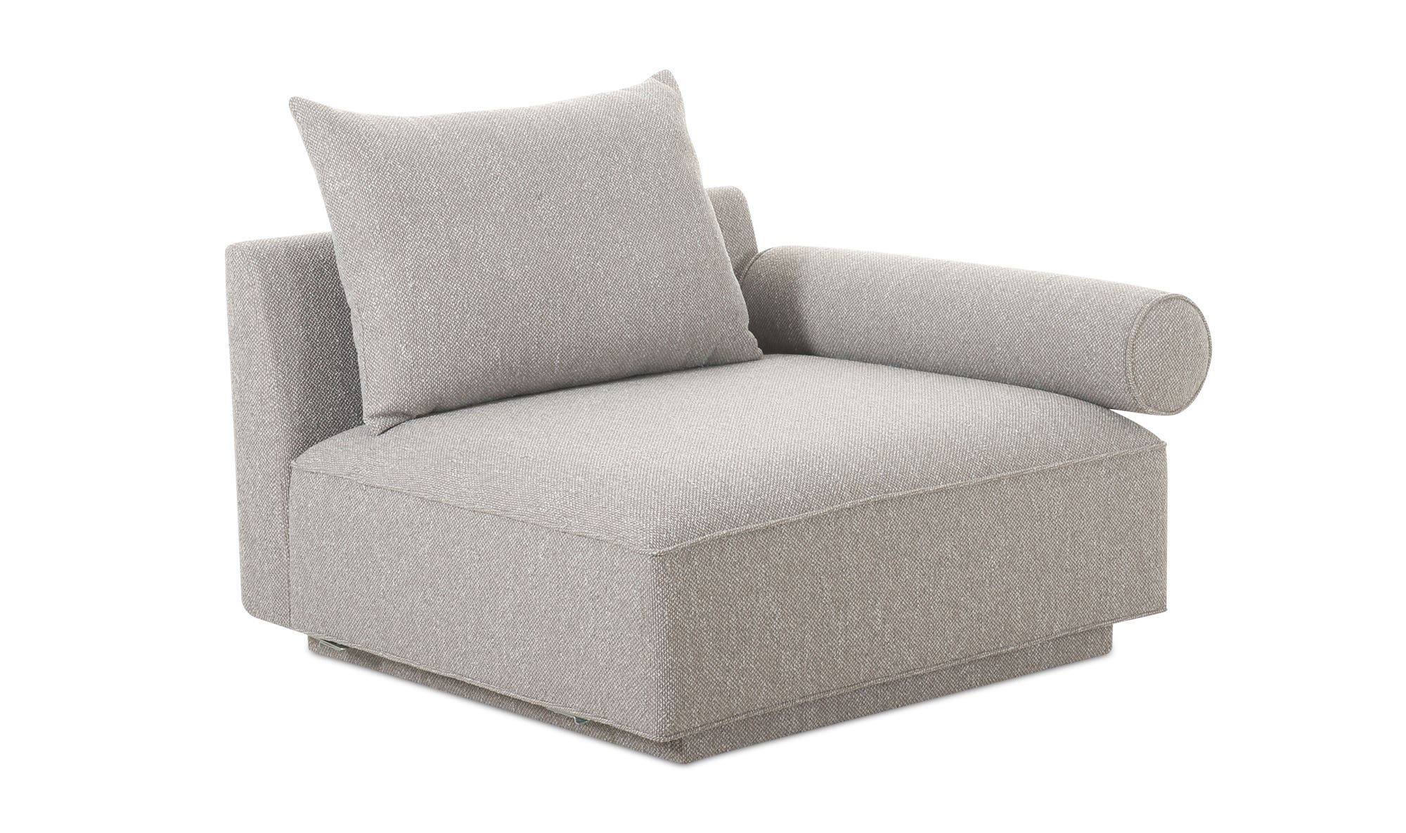 Moe's Rosello Contemporary Right Arm Chair - Light Gray