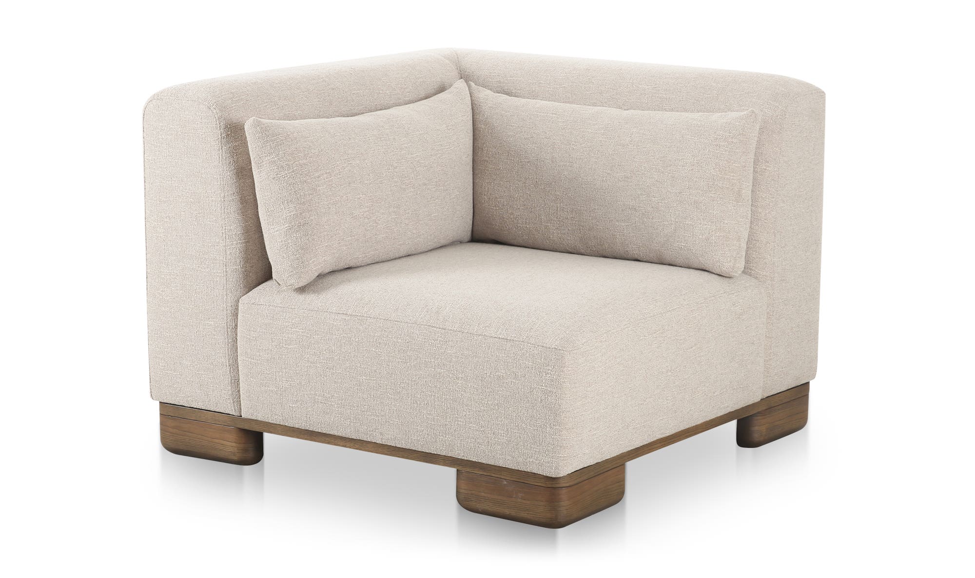 Moe's - June Rustic Corner Chair in Oatmeal