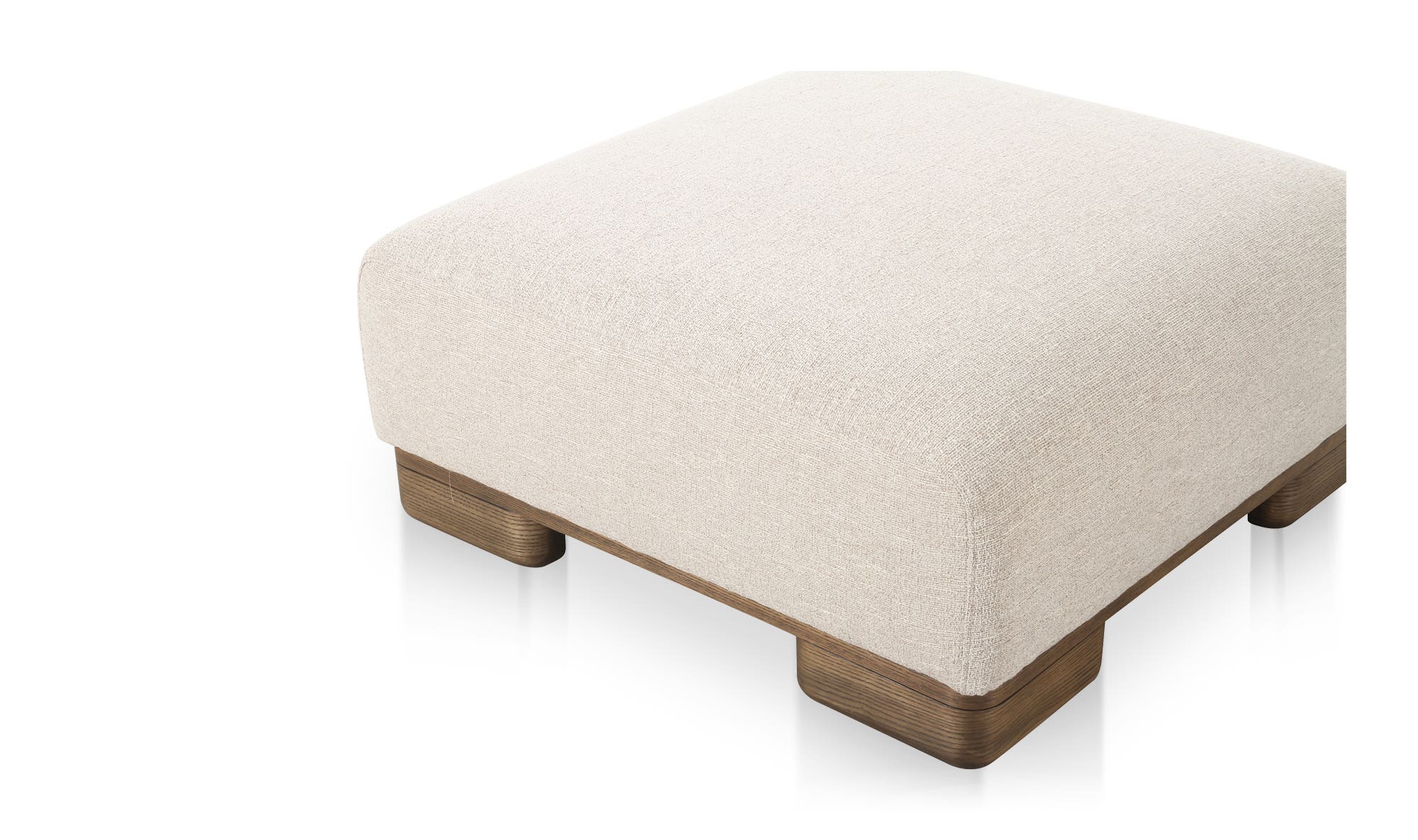 Moe's - June Rustic Ottoman in Oatmeal